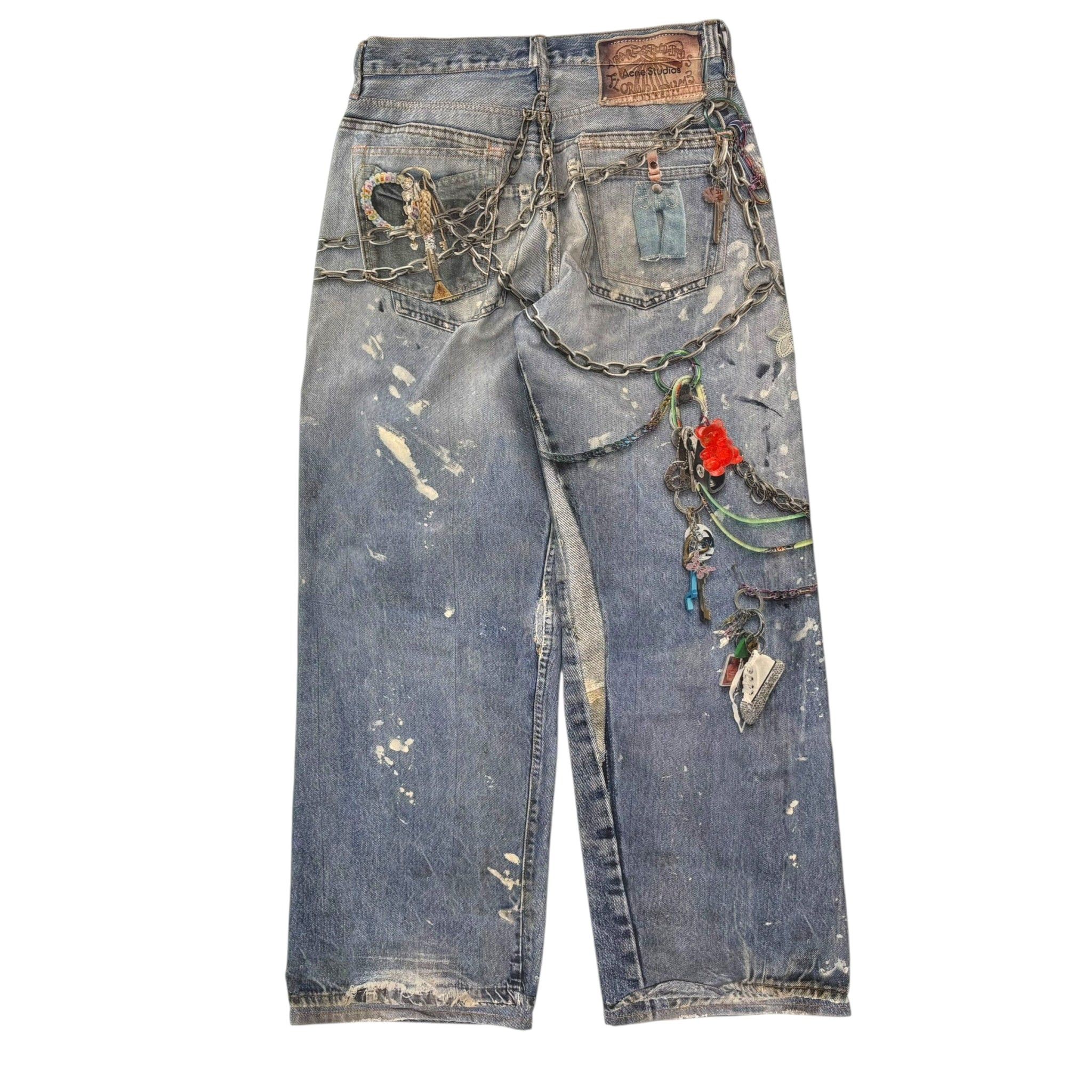 Acne Studios Vintage Chain Detail Loose Jeans Blue Size US 32 / EU 48 - 2 Thumbnail