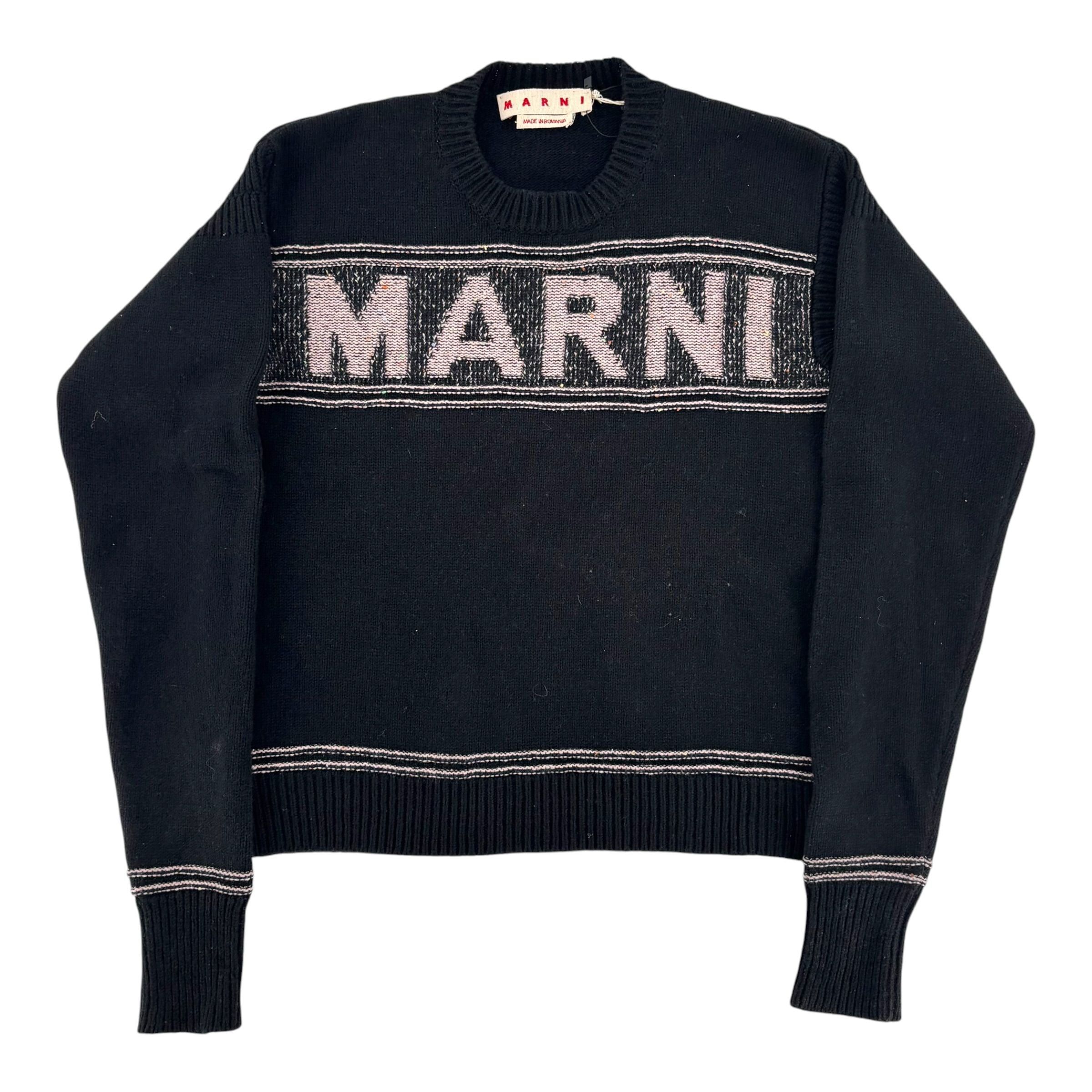 Marni Intarsia Wool Sweater Black Size US S / EU 44-46 / 1 - 2 Thumbnail