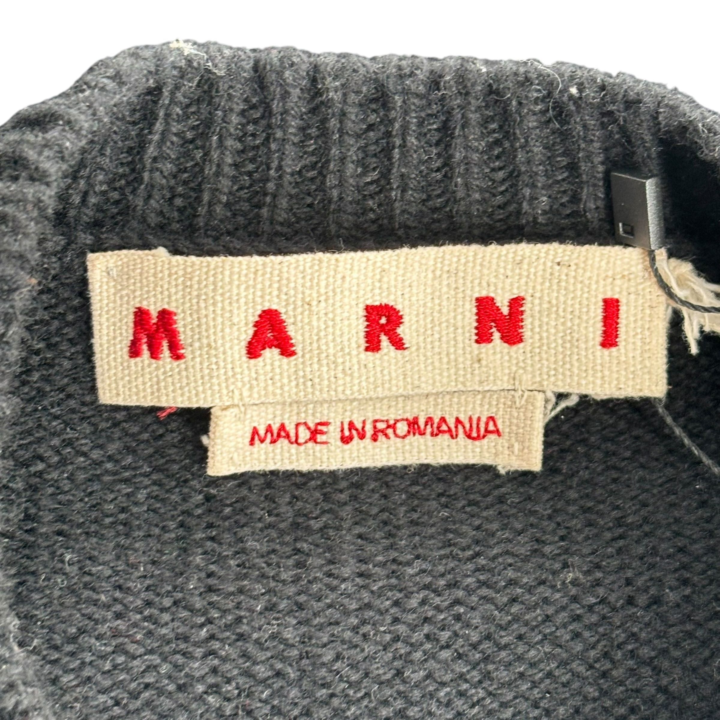 Marni Intarsia Wool Sweater Black Size US S / EU 44-46 / 1 - 4 Thumbnail