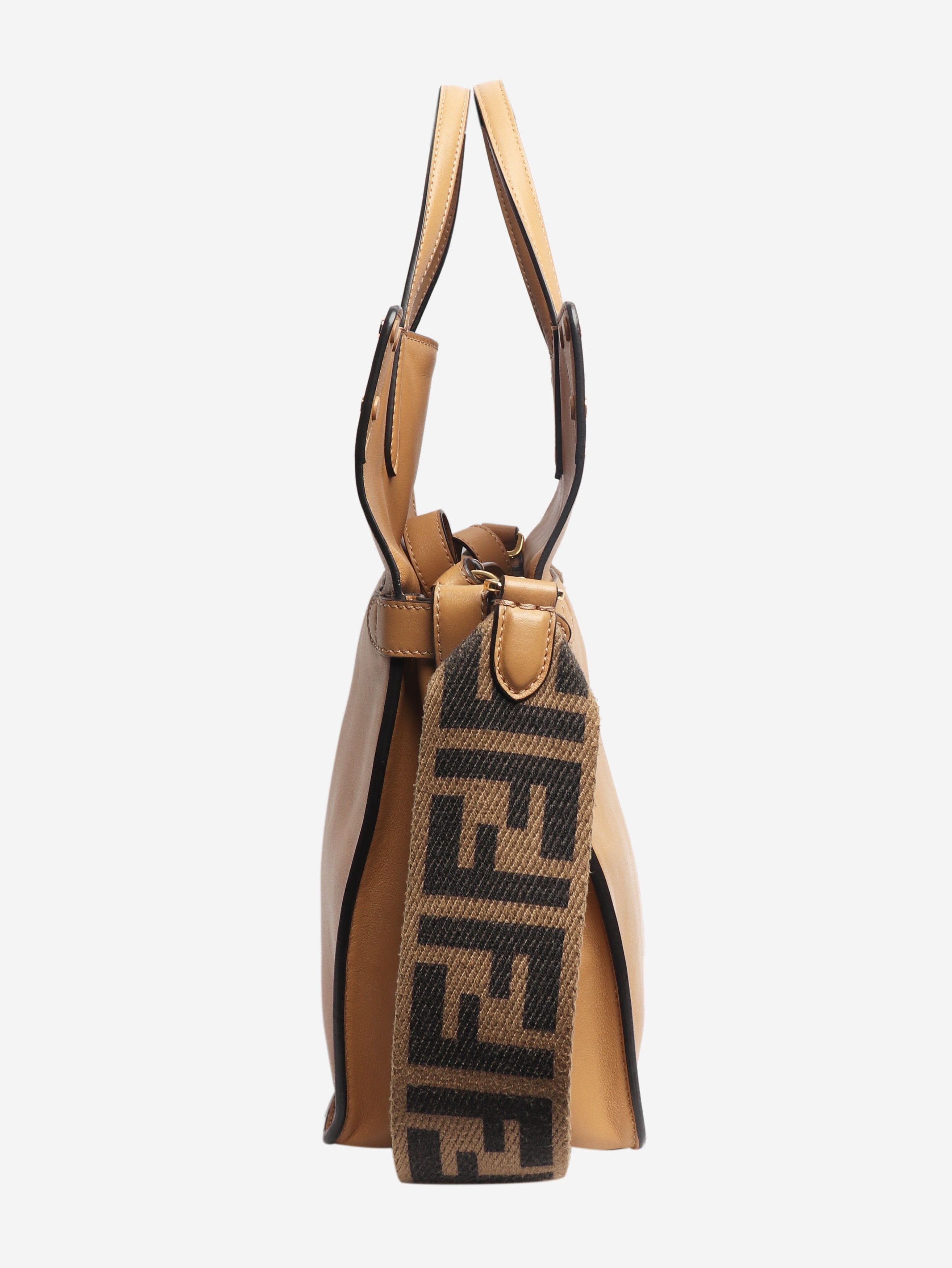 Fendi Tan Flip leather tote bag Size ONE SIZE - 4 Thumbnail