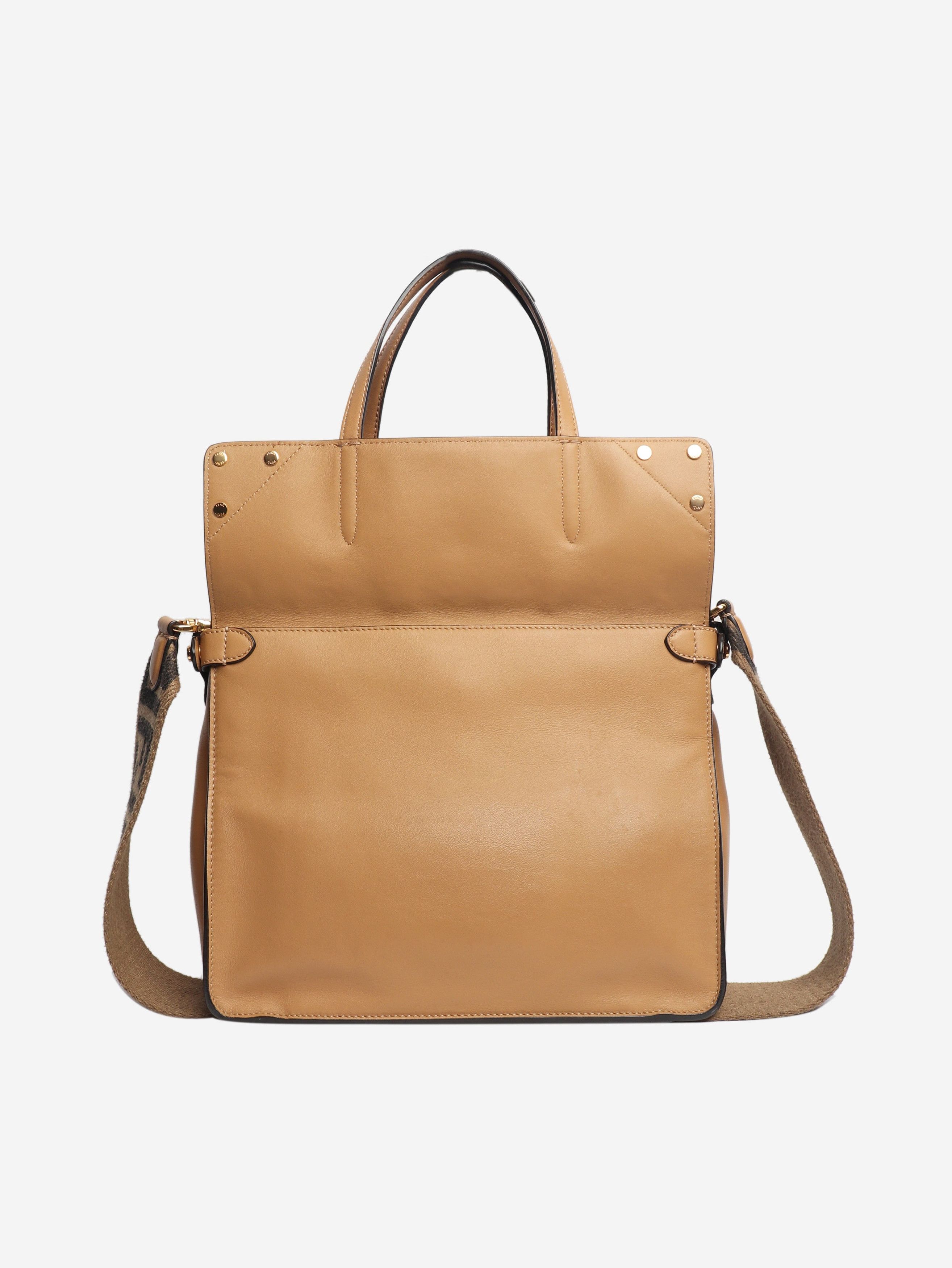 Fendi Tan Flip leather tote bag Size ONE SIZE - 3 Thumbnail