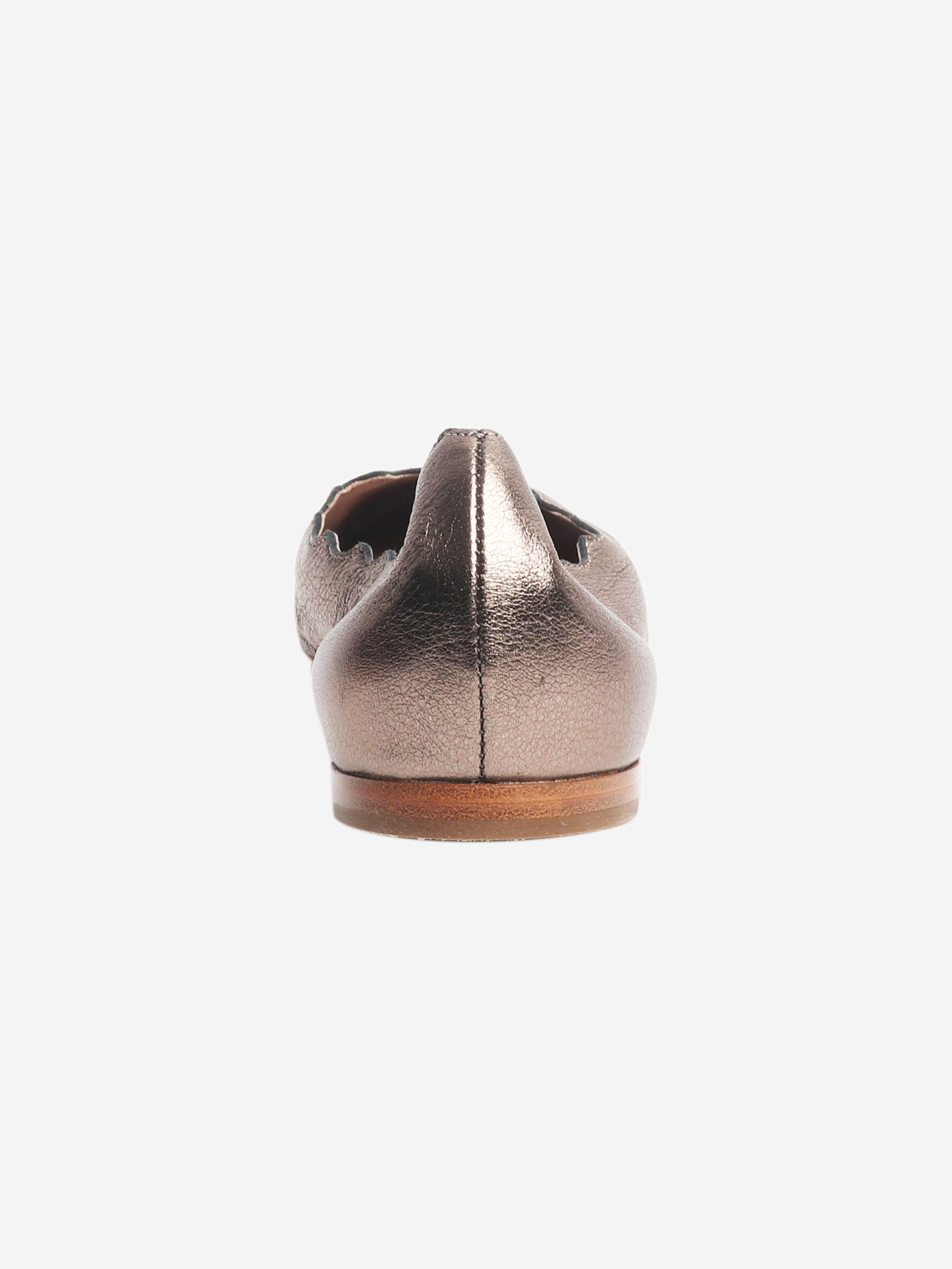 Chloe Cool bronze scallop-edge ballet flats - EU 37 Size US 6 / IT 36 - 3 Thumbnail