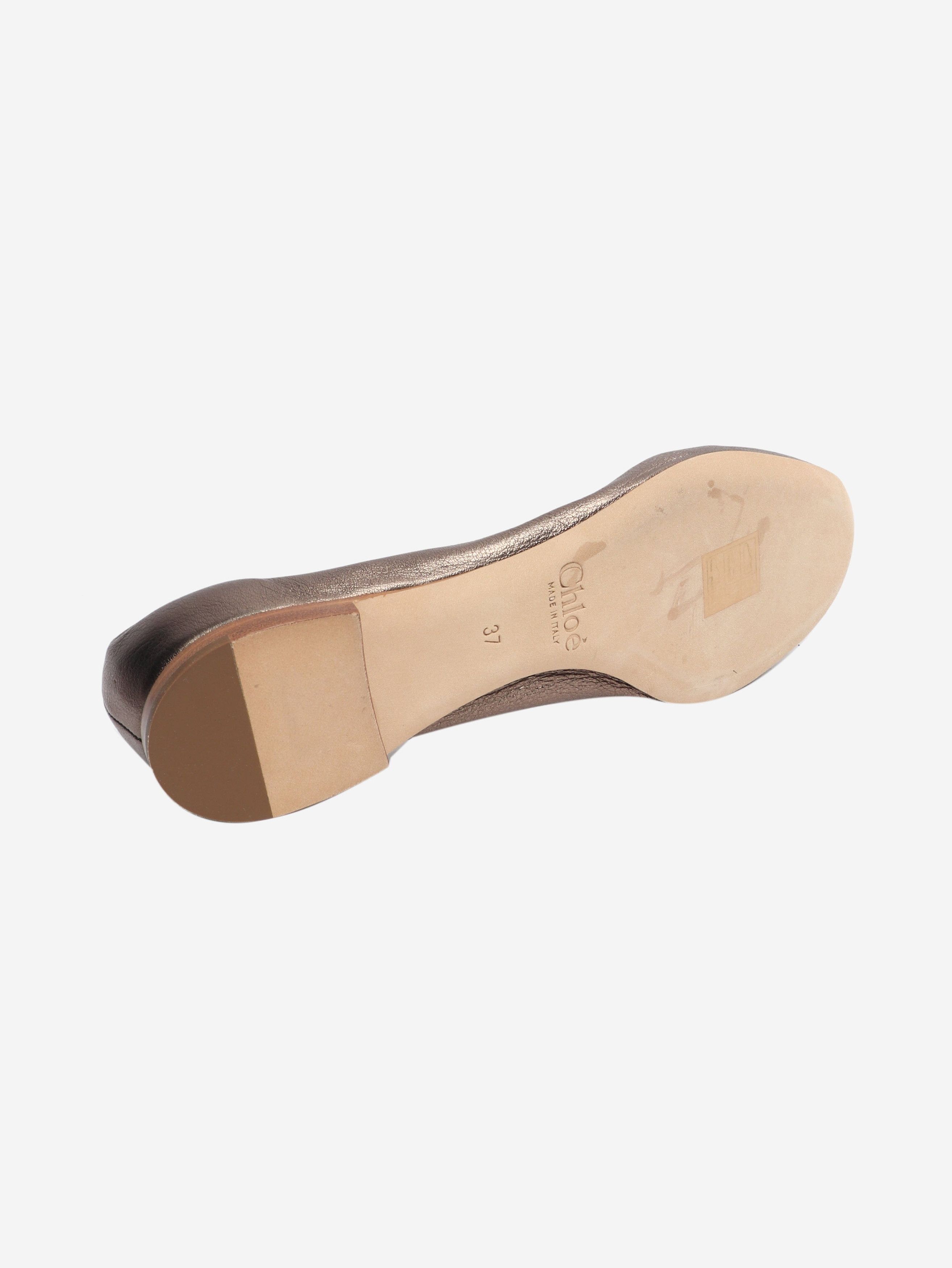 Chloe Cool bronze scallop-edge ballet flats - EU 37 Size US 6 / IT 36 - 4 Thumbnail