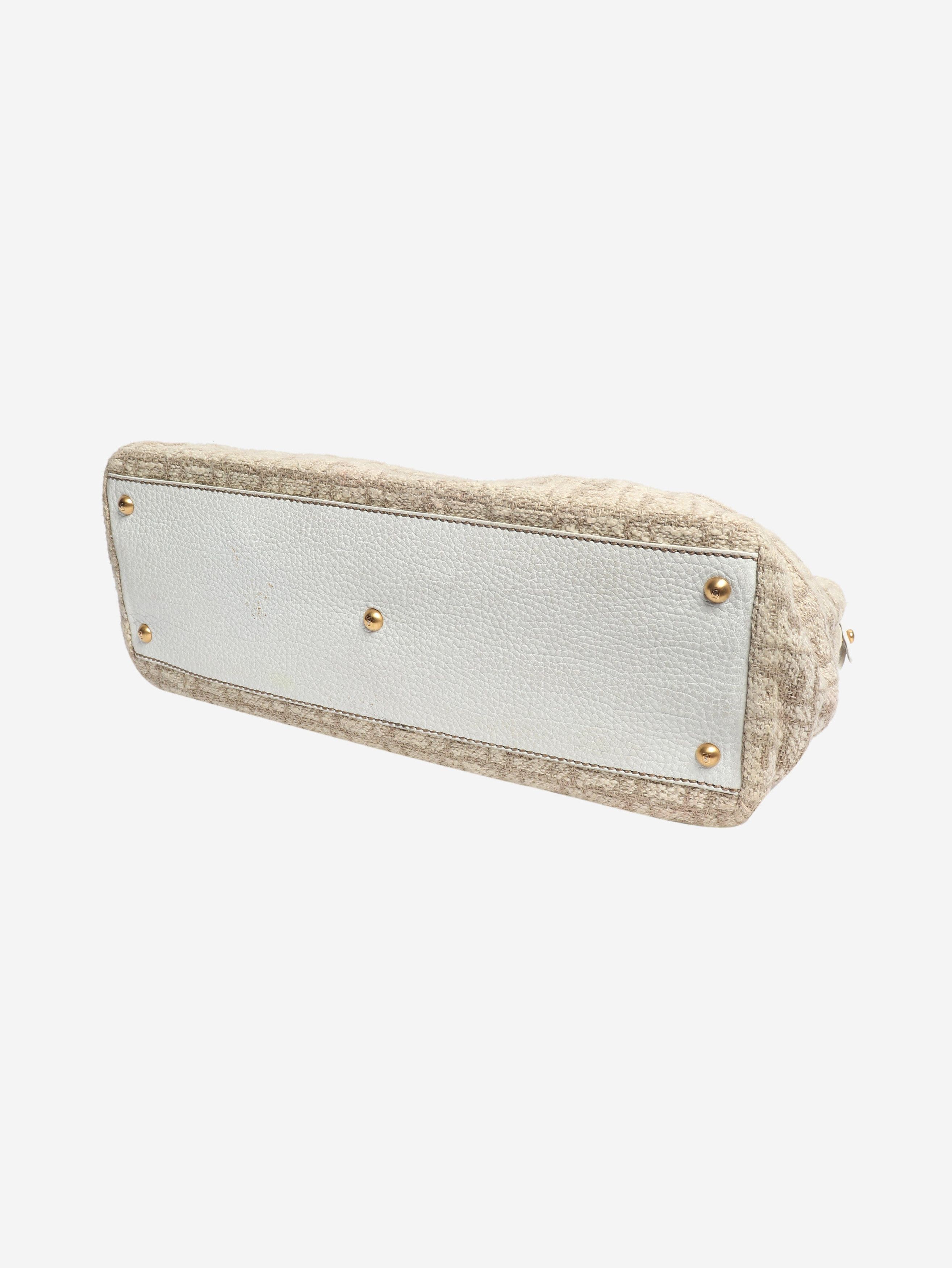 Fendi Neutral Peekaboo tweed shoulder bag Size ONE SIZE - 5 Thumbnail