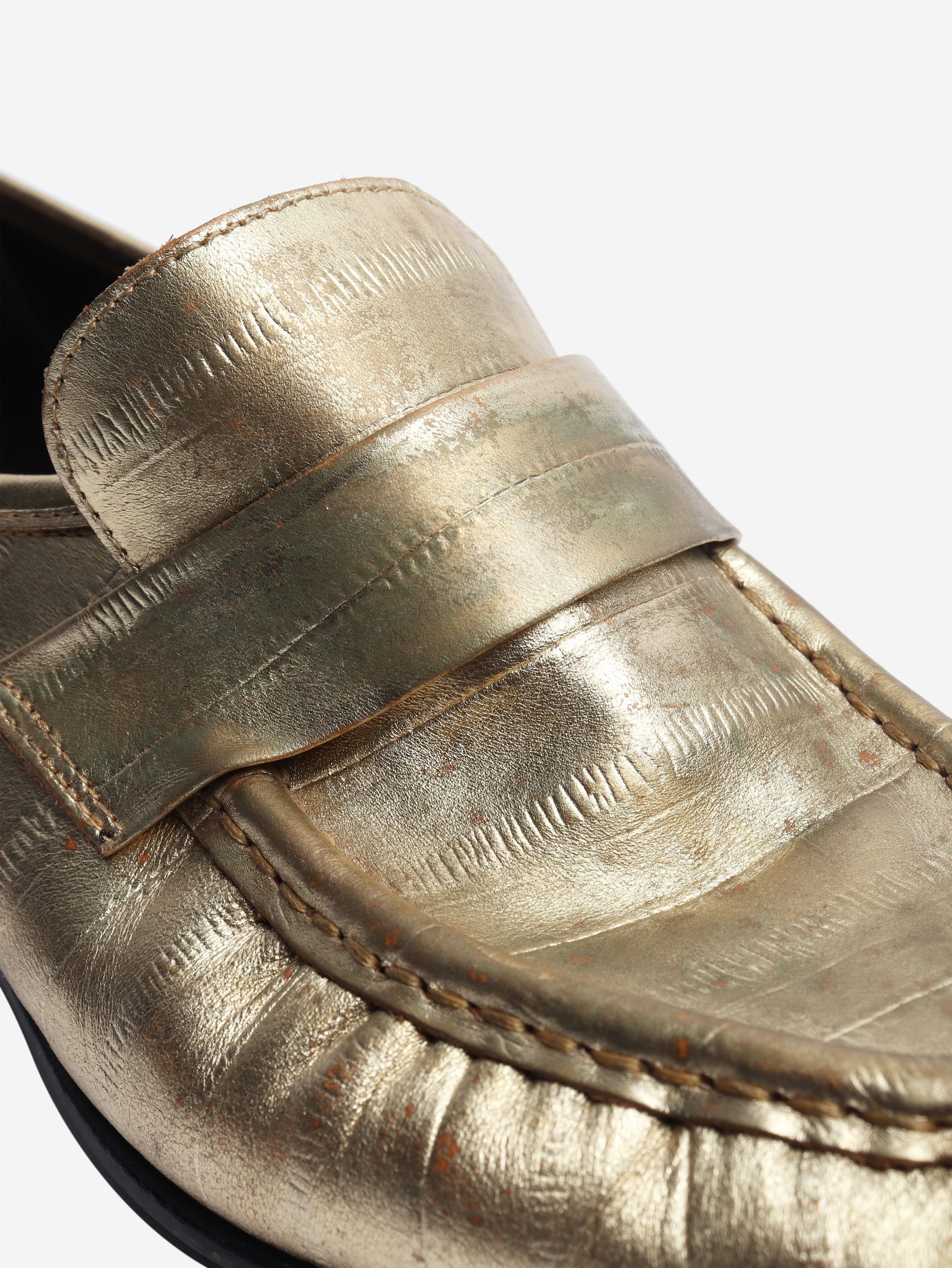 The Row Gold metallic leather loafers - EU 38 Size US 7.5 / IT 37.5 - 5 Thumbnail