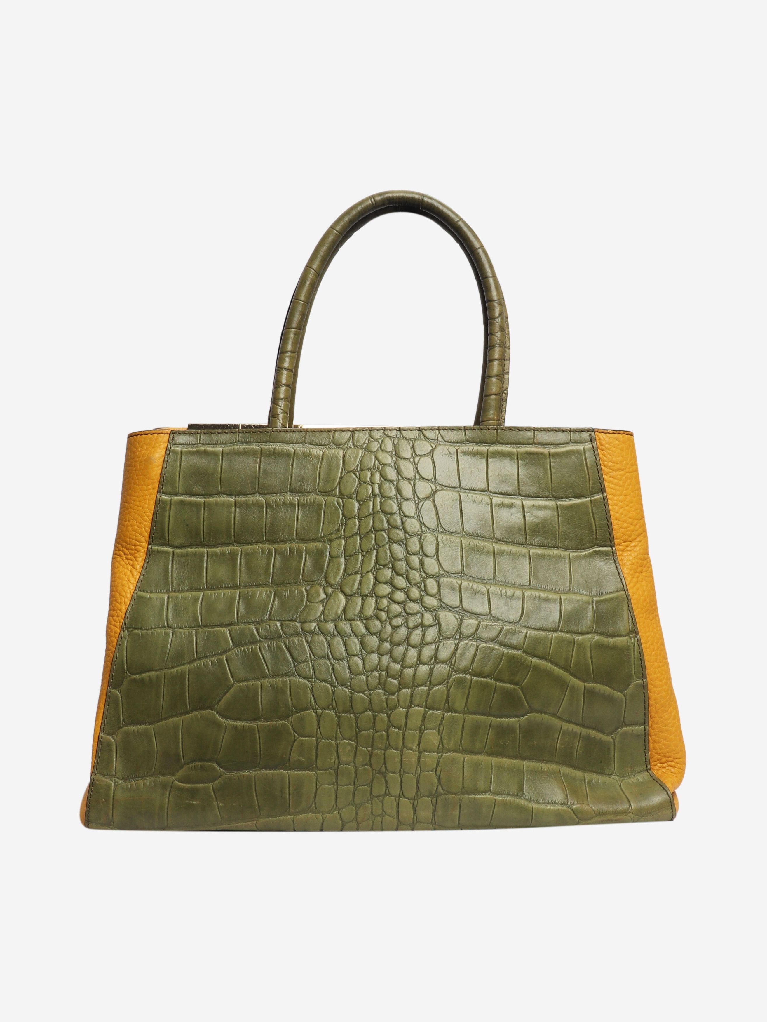 Fendi Green 2jours croc-embossed leather bag Size ONE SIZE - 4 Thumbnail