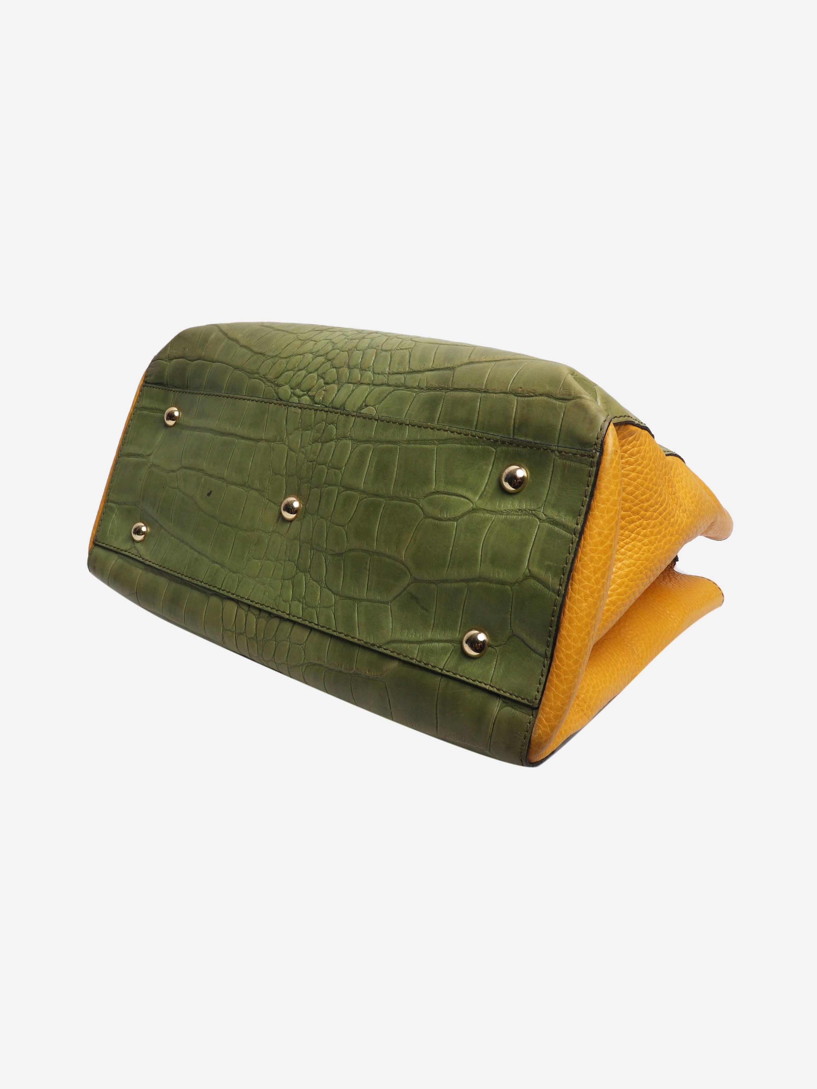 Fendi Green 2jours croc-embossed leather bag Size ONE SIZE - 5 Thumbnail