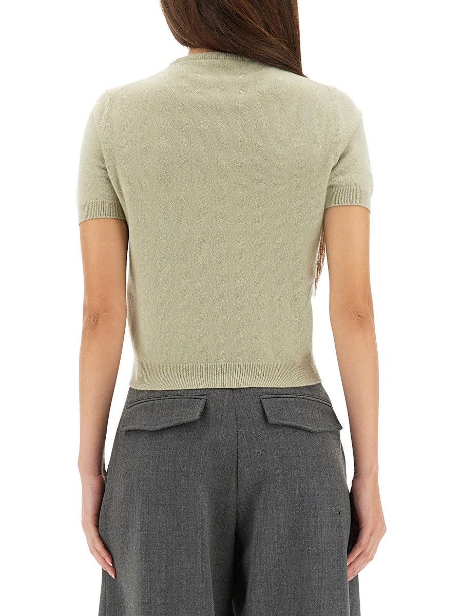 Maison Margiela MAISON MARGIELA WOOL CREW NECK T-SHIRT - GREEN Size M / US 6-8 / IT 42-44 - 3 Thumbnail