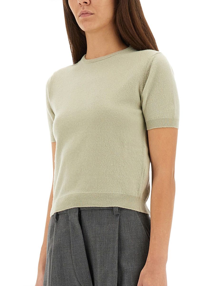 Maison Margiela MAISON MARGIELA WOOL CREW NECK T-SHIRT - GREEN Size M / US 6-8 / IT 42-44 - 4 Thumbnail