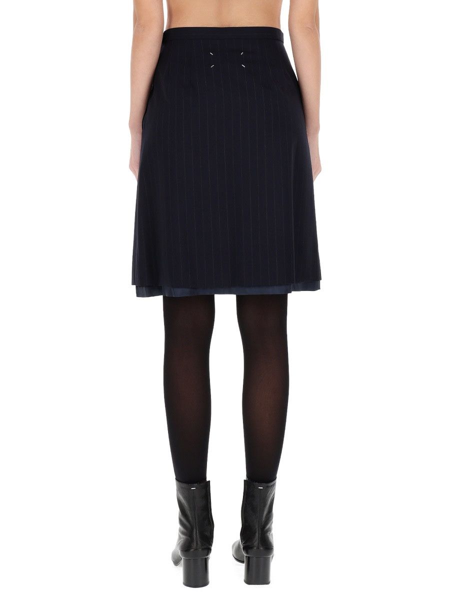 Maison Margiela MAISON MARGIELA WOOL MIDI SKIRT - BLUE (IT 42) Size 42" / US 20 - 4 Thumbnail