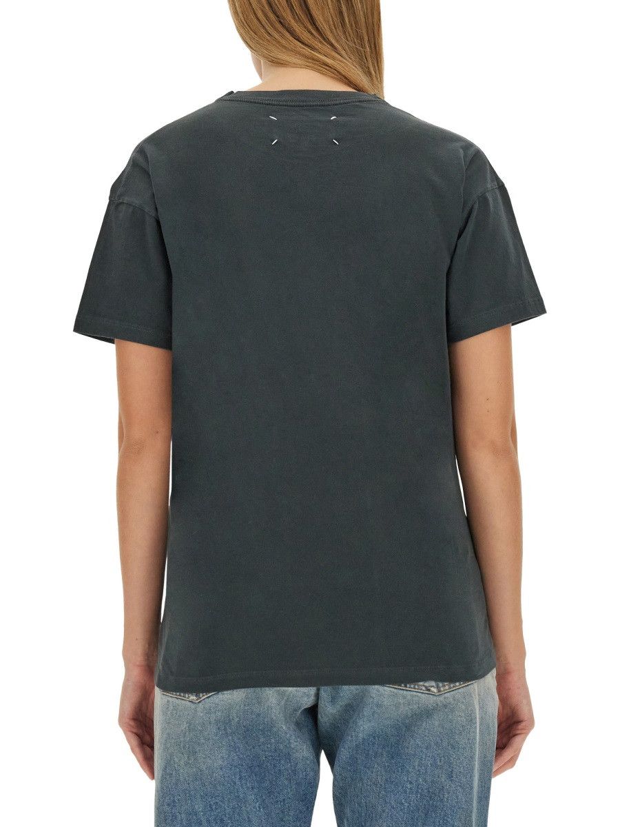 Maison Margiela MAISON MARGIELA T-SHIRT WITH LOGO - BLACK Size L / US 10 / IT 46 - 3 Thumbnail