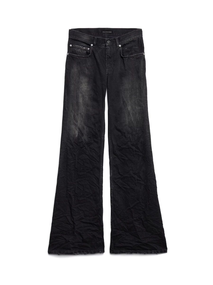 Balenciaga BALENCIAGA WIDE LEG PANTS - BLACK (JEANS 27) Size 27" / US 4 / IT 40 - 3 Thumbnail