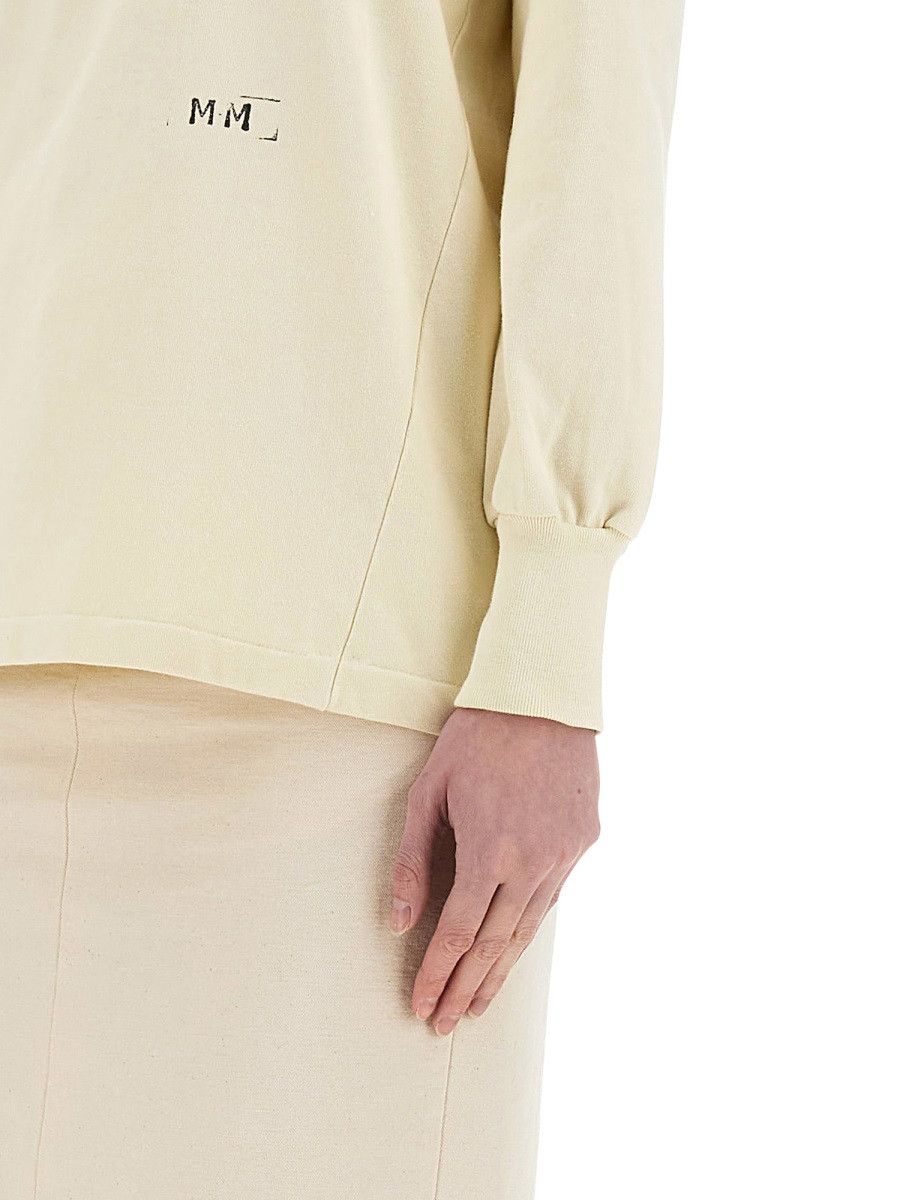 Maison Margiela MAISON MARGIELA POLO SHIRT WITH PRINT - IVORY Size S / US 4 / IT 40 - 4 Thumbnail