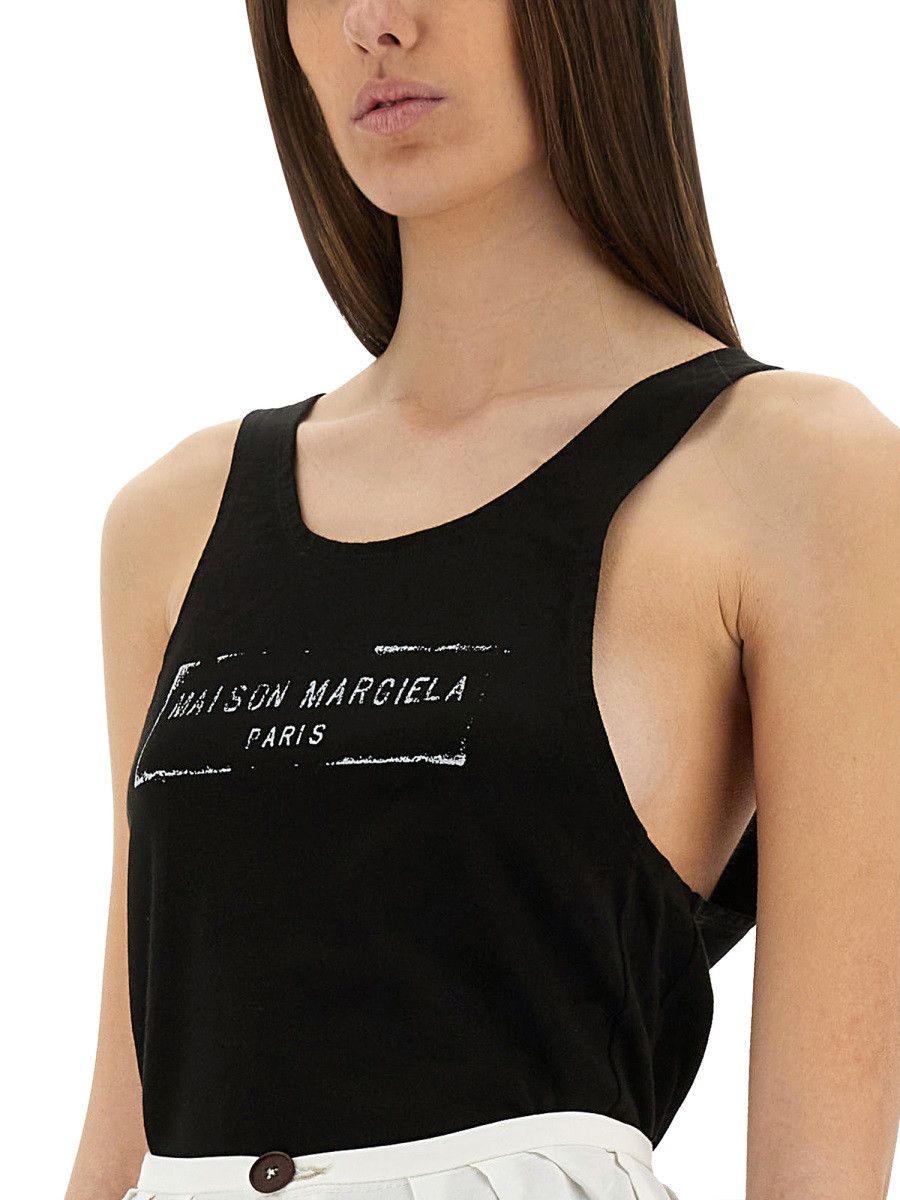 Maison Margiela MAISON MARGIELA LOGO PRINT TANK TOP - BLACK Size S / US 4 / IT 40 - 4 Thumbnail