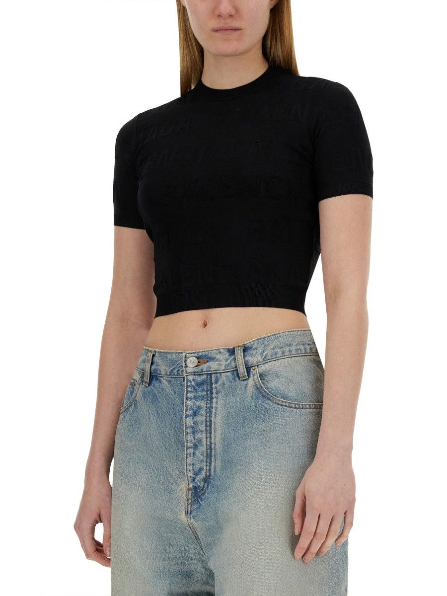 Balenciaga BALENCIAGA CROPPED SHIRT - BLACK Size S / US 4 / IT 40 - 4 Thumbnail