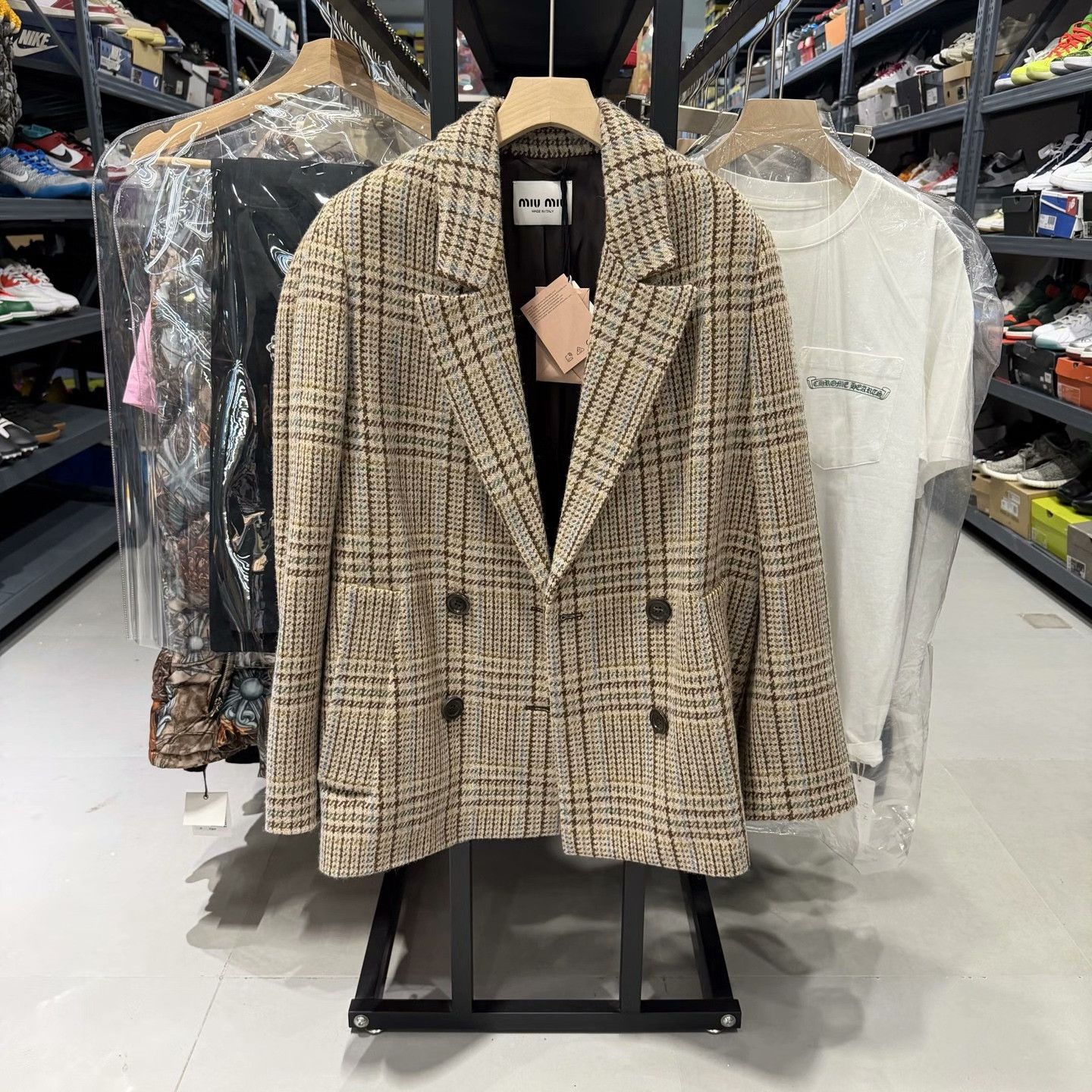 Miu Miu Miu Miu Plaid Check Blazer Size 36 Size XS / US 0-2 / IT 36-38 - 2 Thumbnail