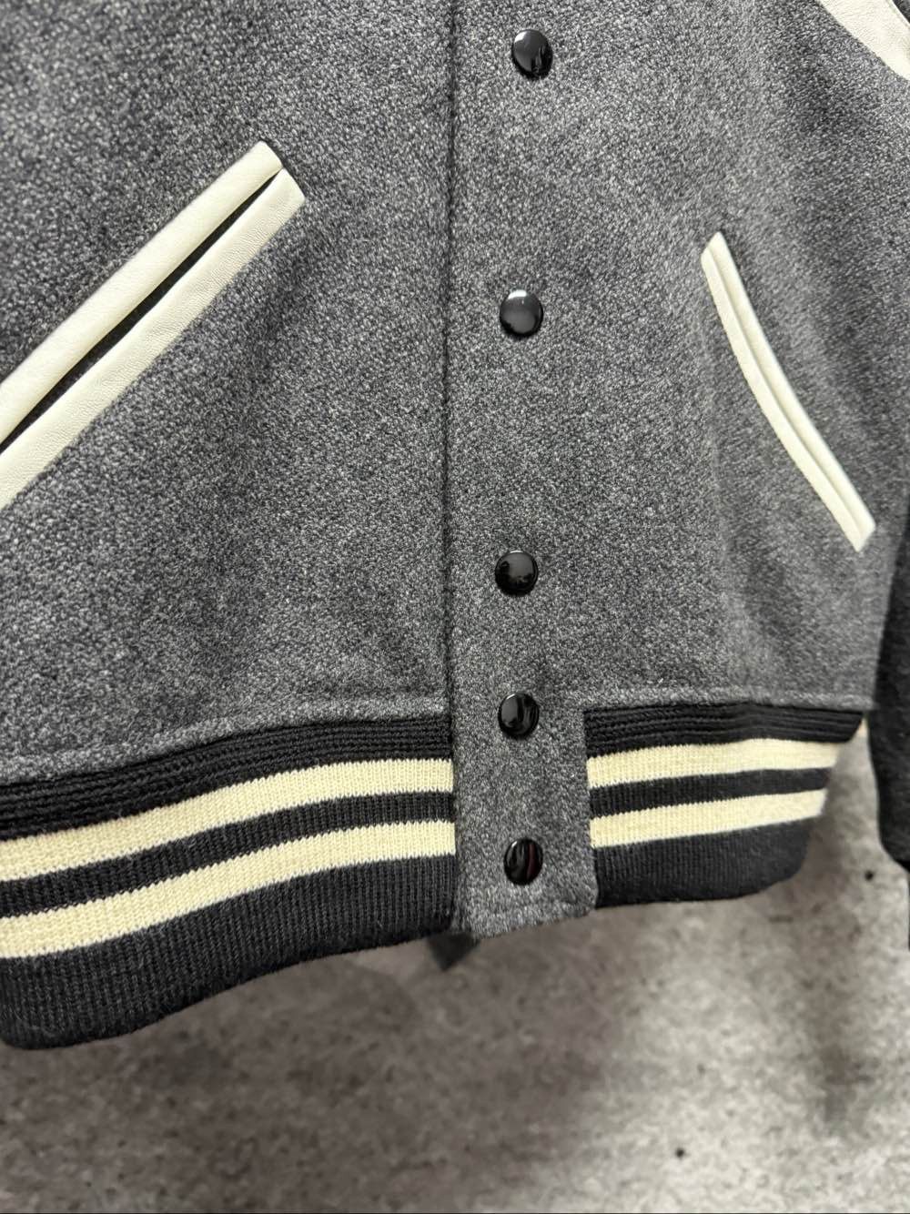 Saint Laurent Paris Saint Laurent Wool Leather Trim Varsity Jacket Size FR 38 Size S / US 4 / IT 40 - 7 Thumbnail