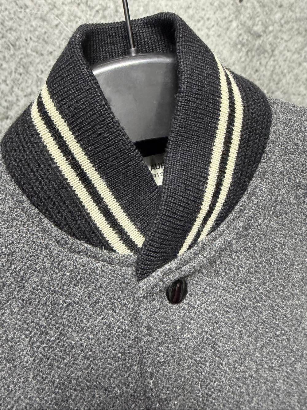 Saint Laurent Paris Saint Laurent Wool Leather Trim Varsity Jacket Size FR 38 Size S / US 4 / IT 40 - 6 Thumbnail
