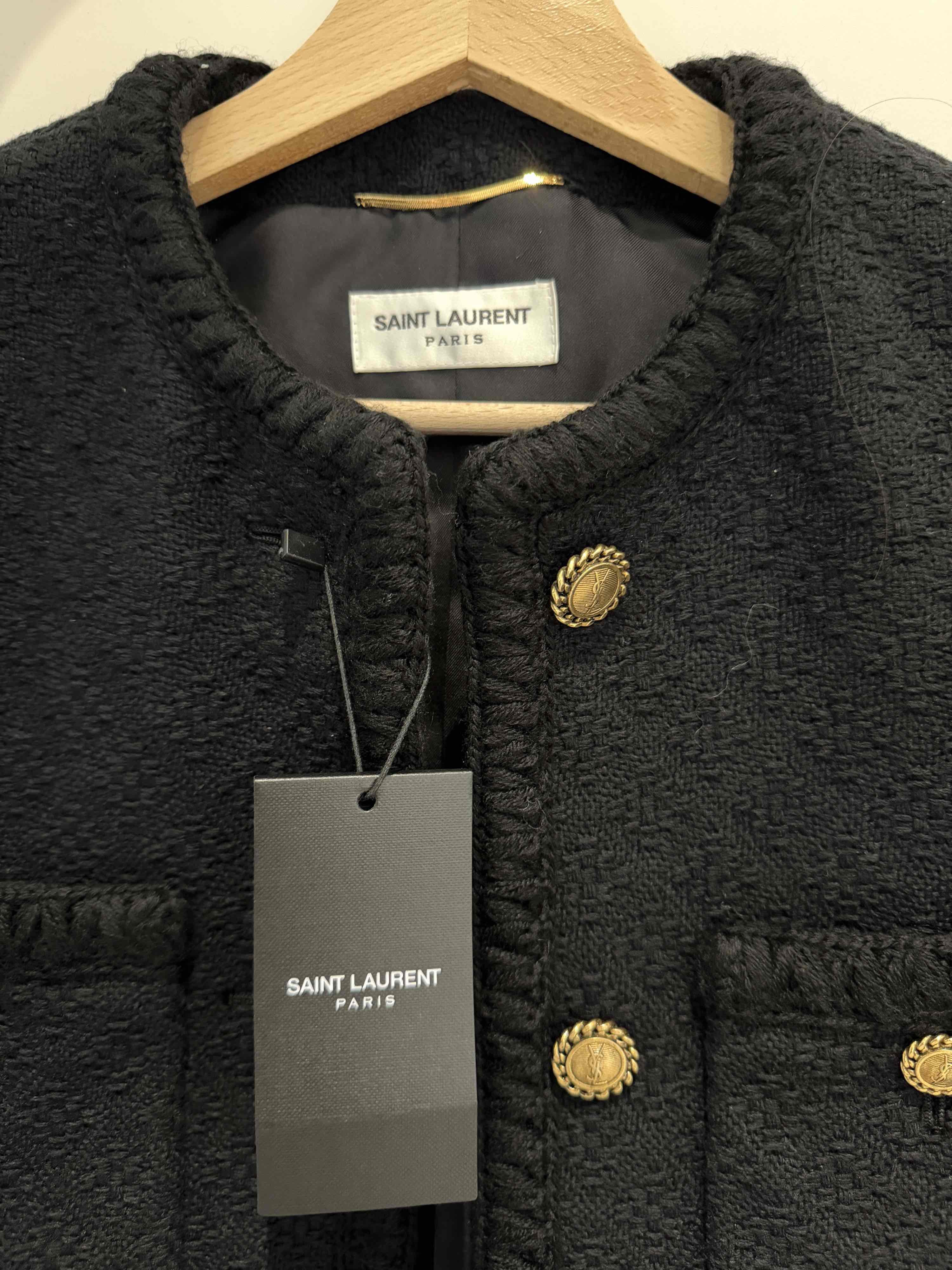Saint Laurent Paris Saint Laurent Textured Wool Button Jacket Size 36 Size XS / US 0-2 / IT 36-38 - 3 Thumbnail