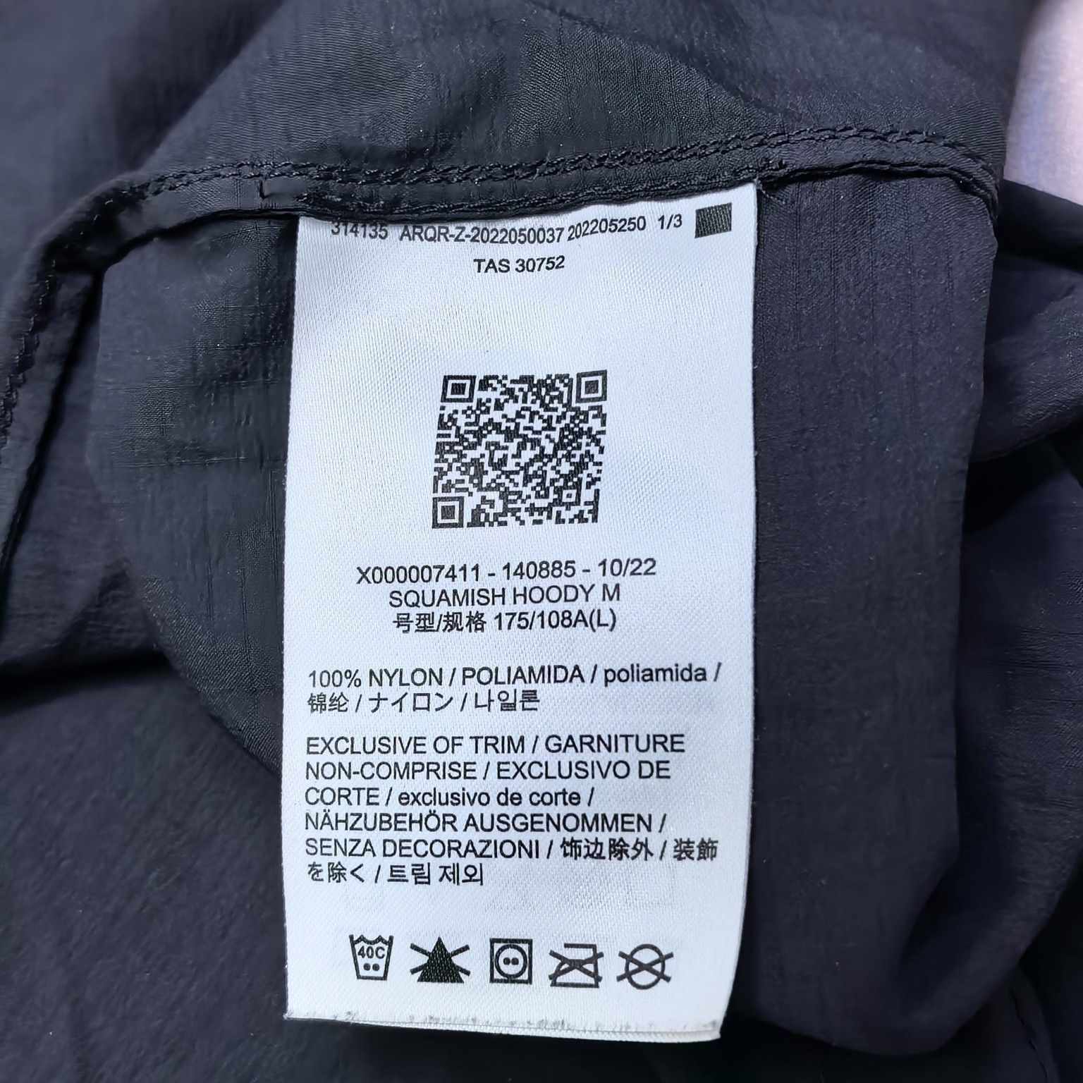 Arc'teryx Arc'teryx Squamish Wind Shell Hoody Black Size L Size US L / EU 52-54 / 3 - 5 Thumbnail