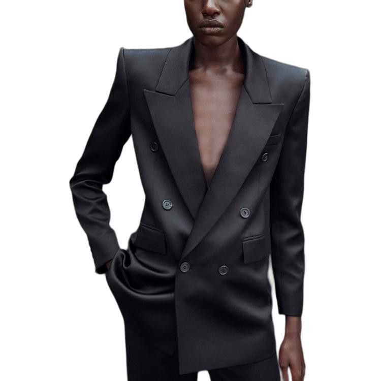 Saint Laurent Paris Saint Laurent Double Breasted Silk Blazer Size 36 Size XS / US 0-2 / IT 36-38 - 6 Thumbnail