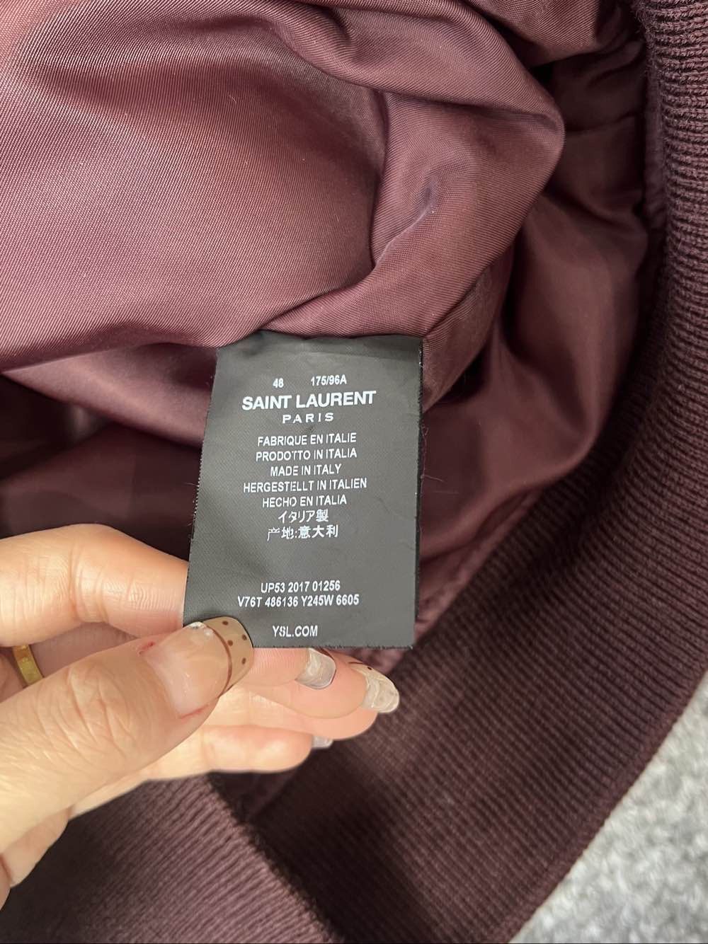 Saint Laurent Paris Saint Laurent Burgundy Bomber Jacket Size 48 Size US M / EU 48-50 / 2 - 4 Thumbnail