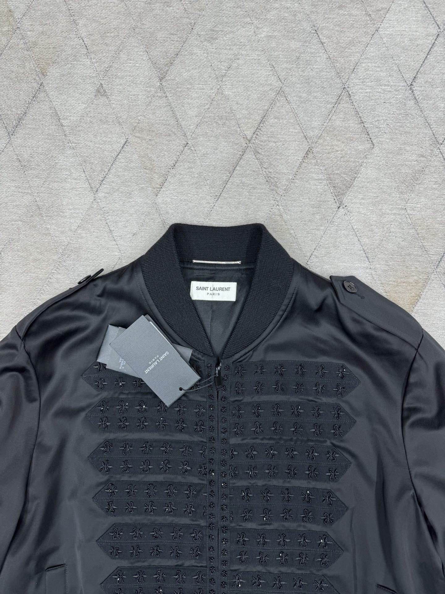 Saint Laurent Paris Saint Laurent Satin Embellished Bomber Jacket Size L Size US L / EU 52-54 / 3 - 5 Thumbnail