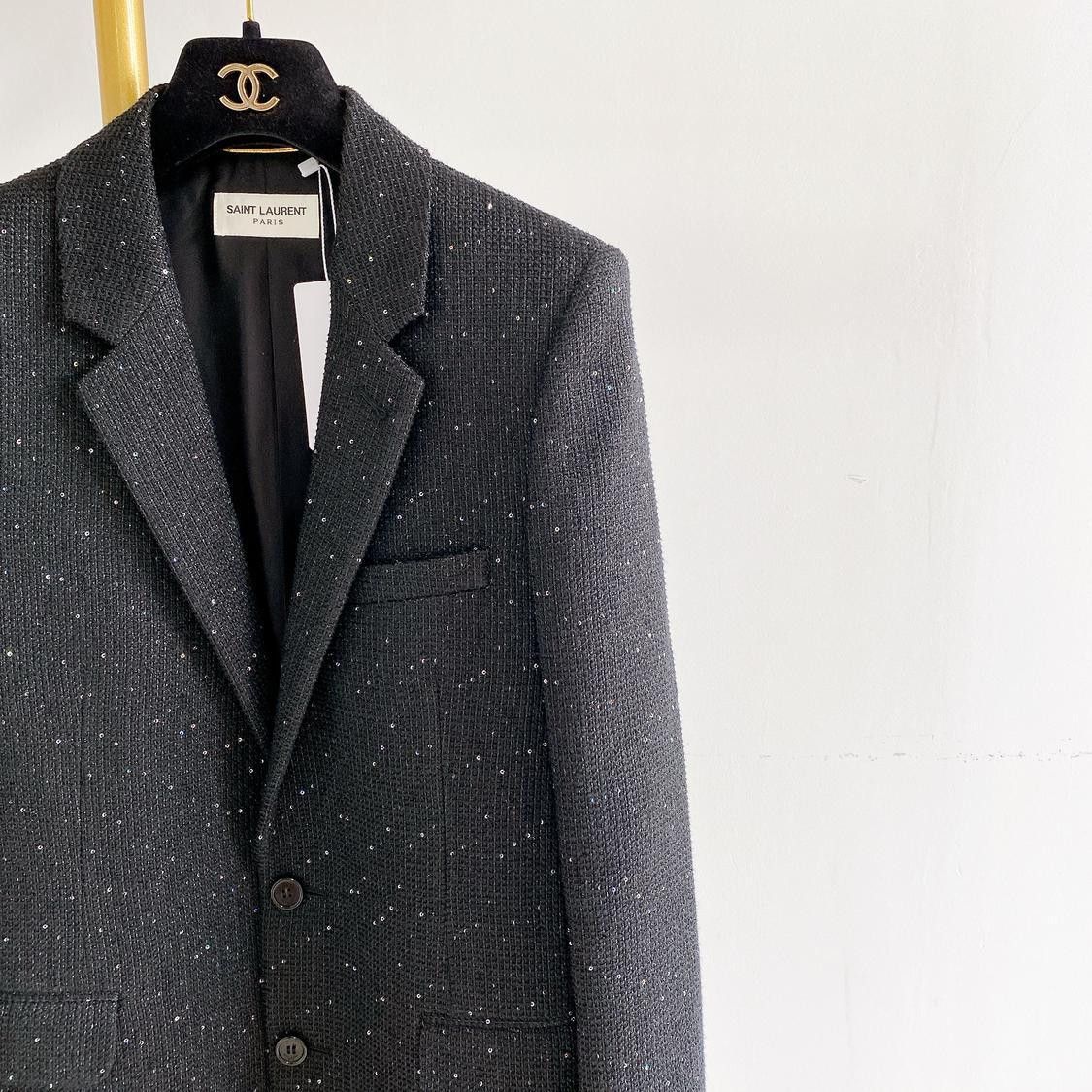 Saint Laurent Paris Saint Laurent Sequin Blazer Size 36 Size XS / US 0-2 / IT 36-38 - 3 Thumbnail