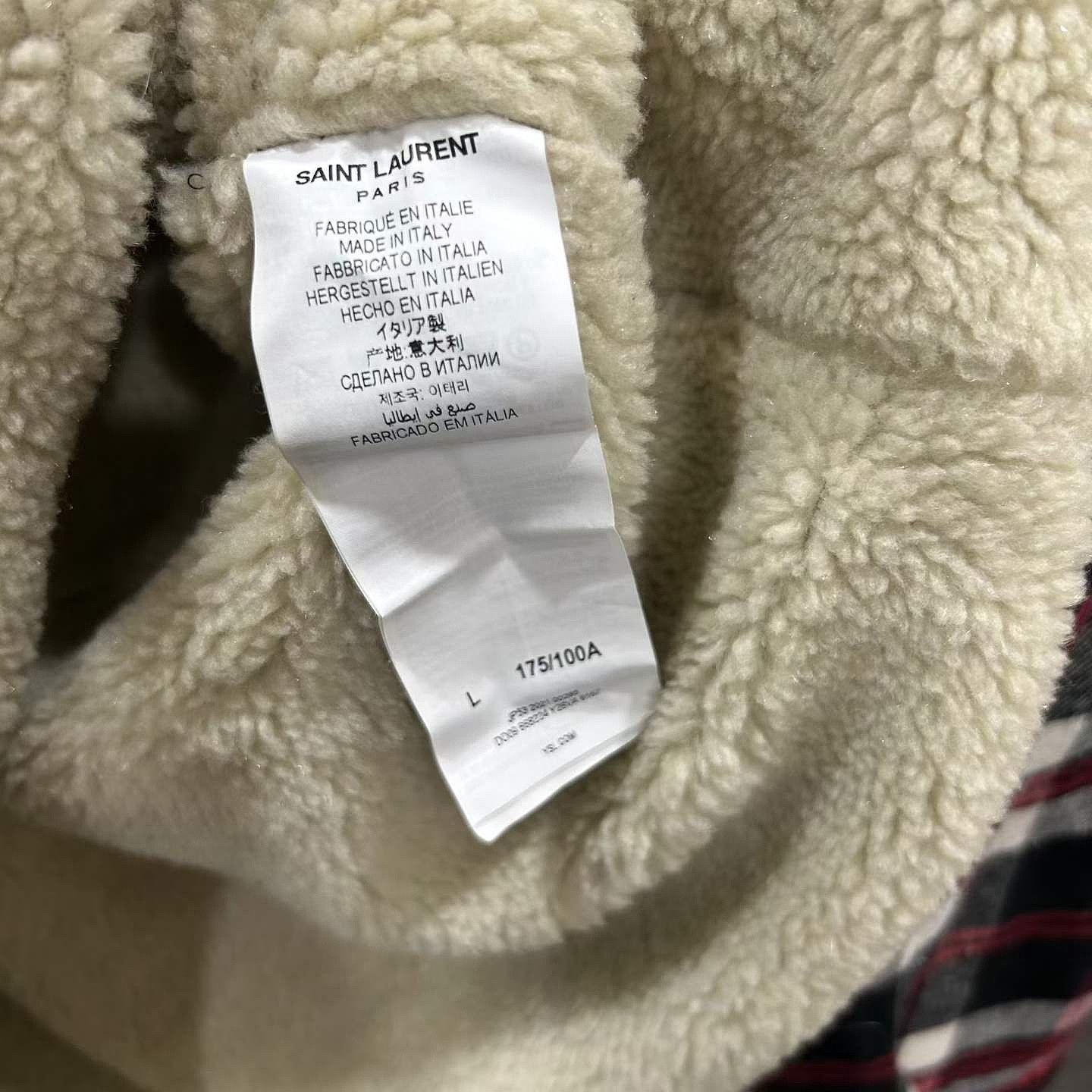 Saint Laurent Paris Saint Laurent Sherpa-Lined Plaid Shirt Jacket Size L Size US L / EU 52-54 / 3 - 4 Thumbnail