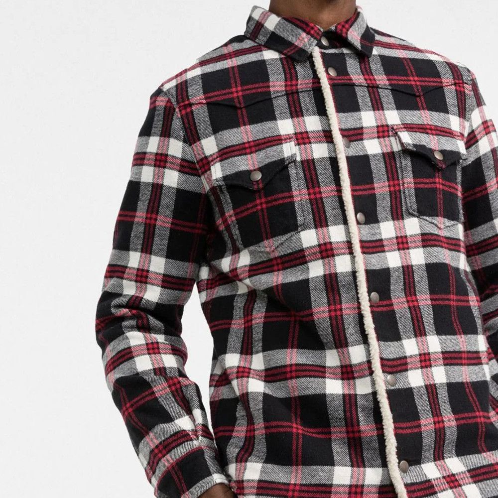 Saint Laurent Paris Saint Laurent Sherpa-Lined Plaid Shirt Jacket Size L Size US L / EU 52-54 / 3 - 9 Thumbnail