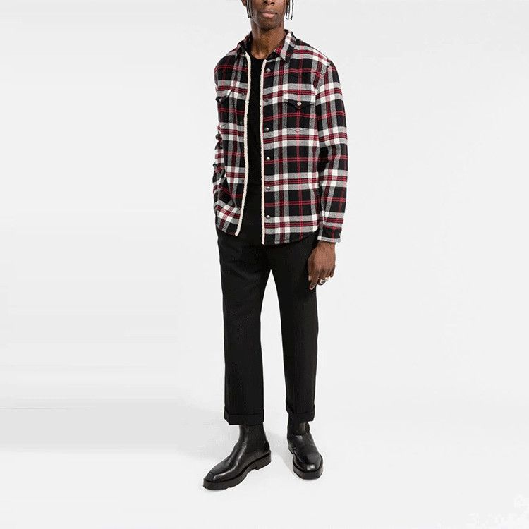 Saint Laurent Paris Saint Laurent Sherpa-Lined Plaid Shirt Jacket Size L Size US L / EU 52-54 / 3 - 7 Thumbnail