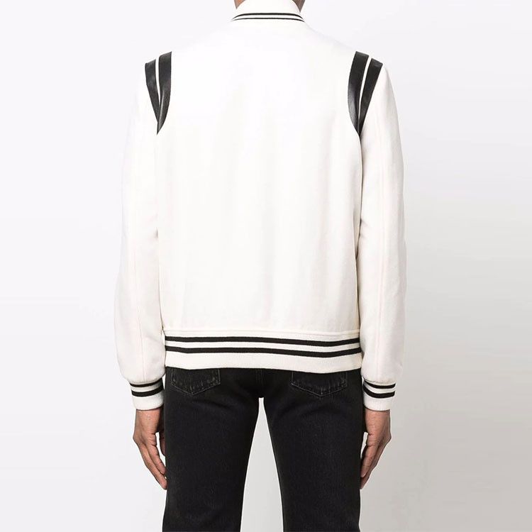 Saint Laurent Paris Saint Laurent Wool Leather Varsity Bomber Jacket Size 52 Size US L / EU 52-54 / 3 - 8 Thumbnail