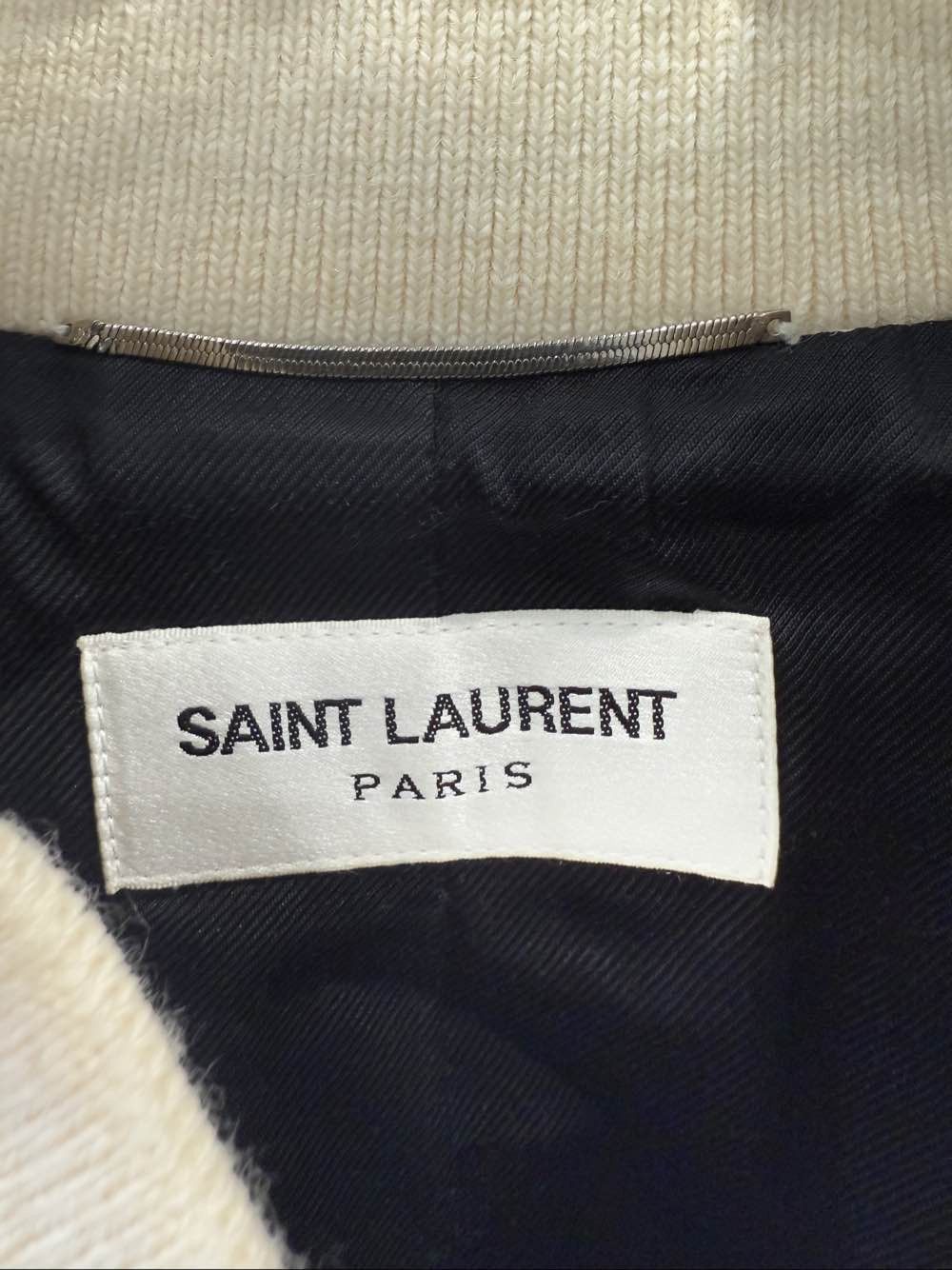 Saint Laurent Paris Saint Laurent Wool Leather Varsity Bomber Jacket Size 52 Size US L / EU 52-54 / 3 - 3 Thumbnail