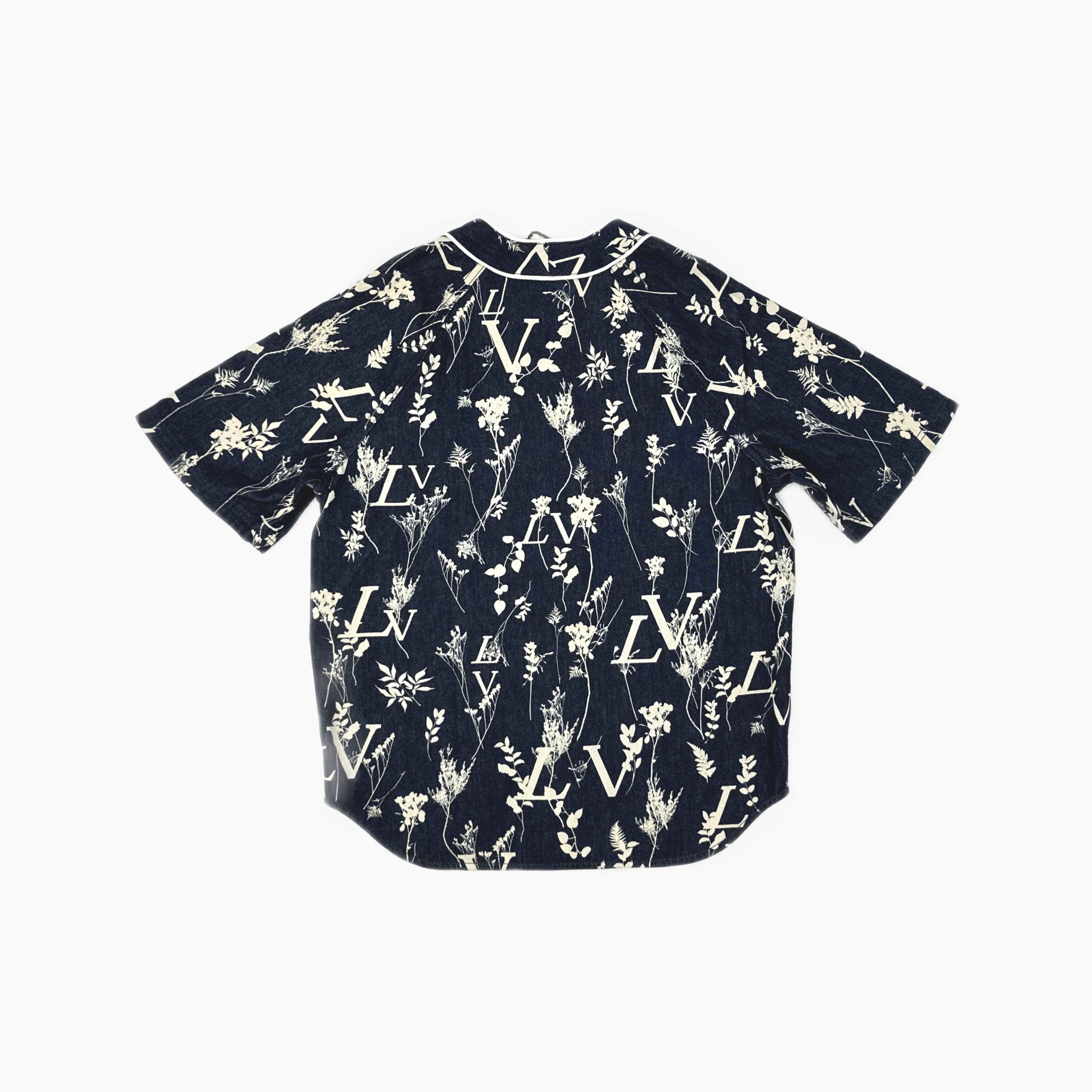 Louis Vuitton Louis Vuitton Floral Logo Denim Baseball Shirt M Size US M / EU 48-50 / 2 - 2 Thumbnail