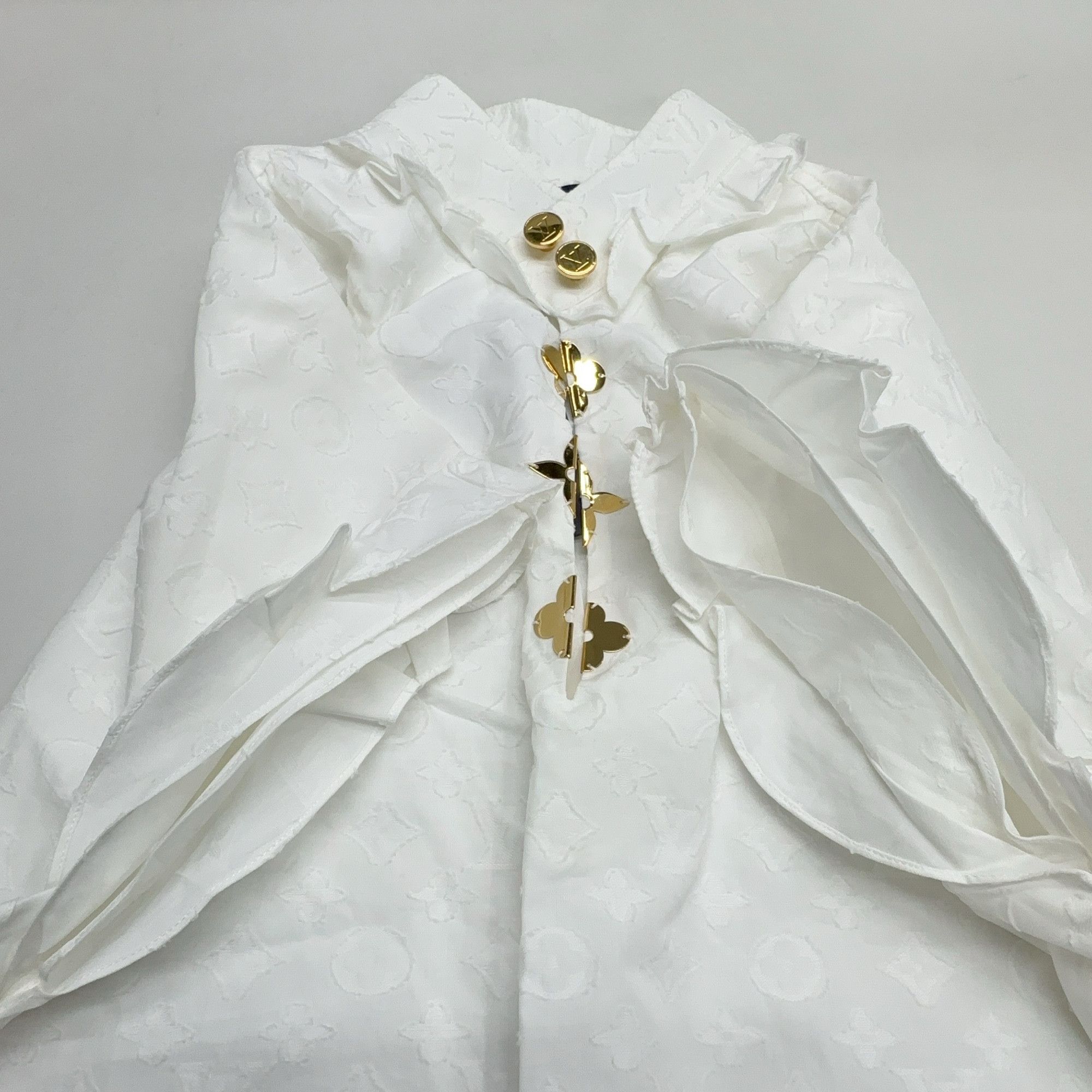 Louis Vuitton Louis Vuitton Monogram Ruffle Blouse Size 36 Size XS / US 0-2 / IT 36-38 - 7 Thumbnail