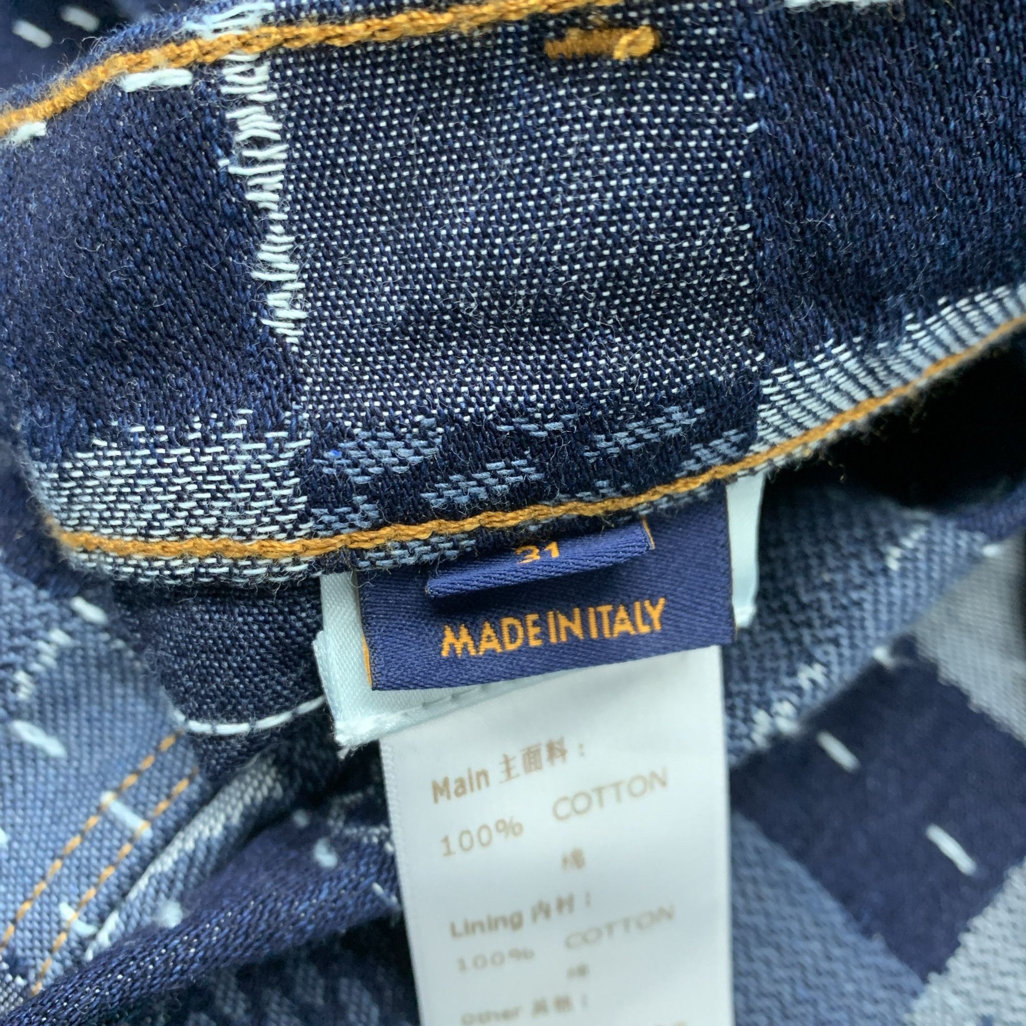 Louis Vuitton Louis Vuitton Patchwork Checkered Denim Jeans Size 31 Size US 31 - 3 Thumbnail