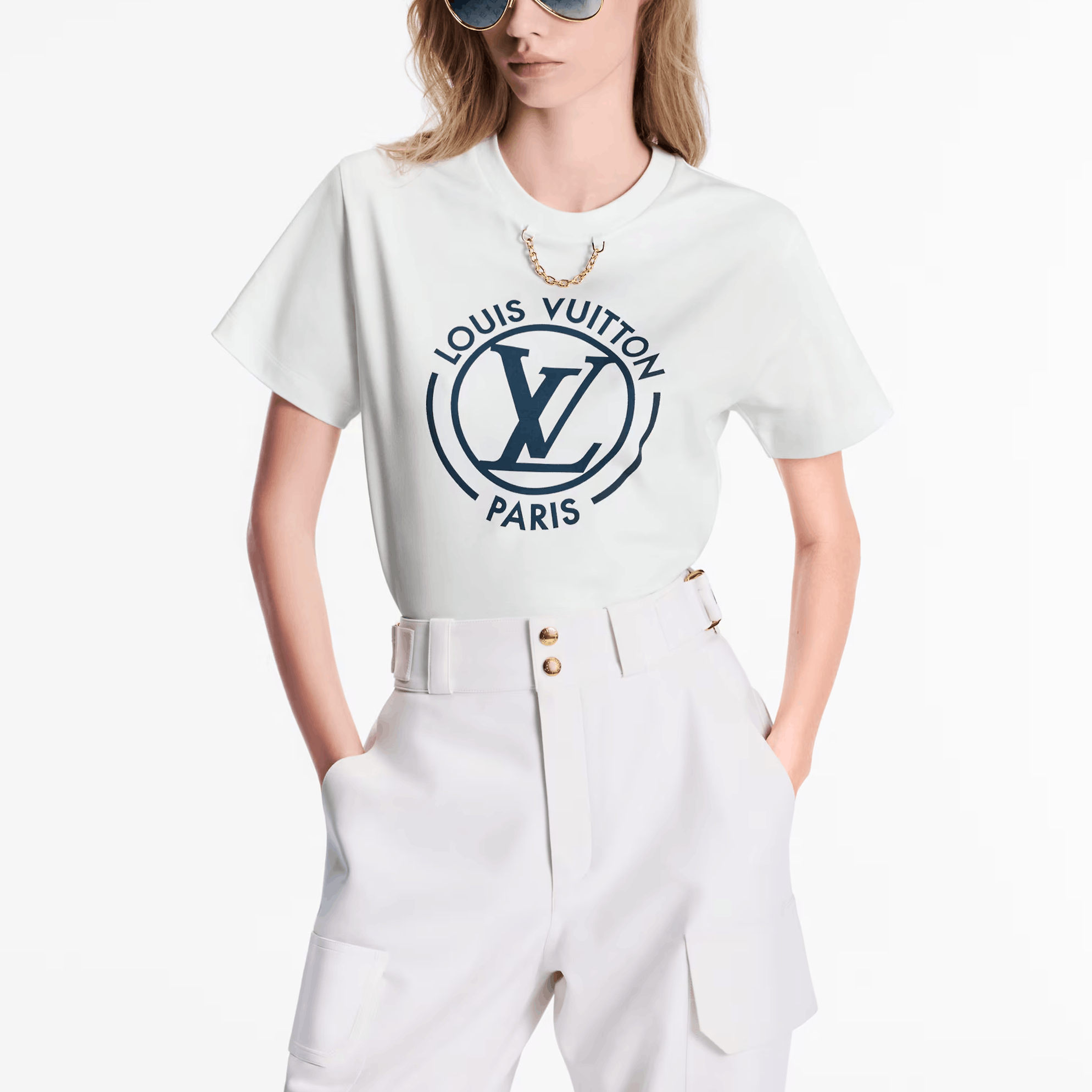 Louis Vuitton Louis Vuitton Chain Logo T-Shirt Size S Size S / US 4 / IT 40 - 5 Thumbnail