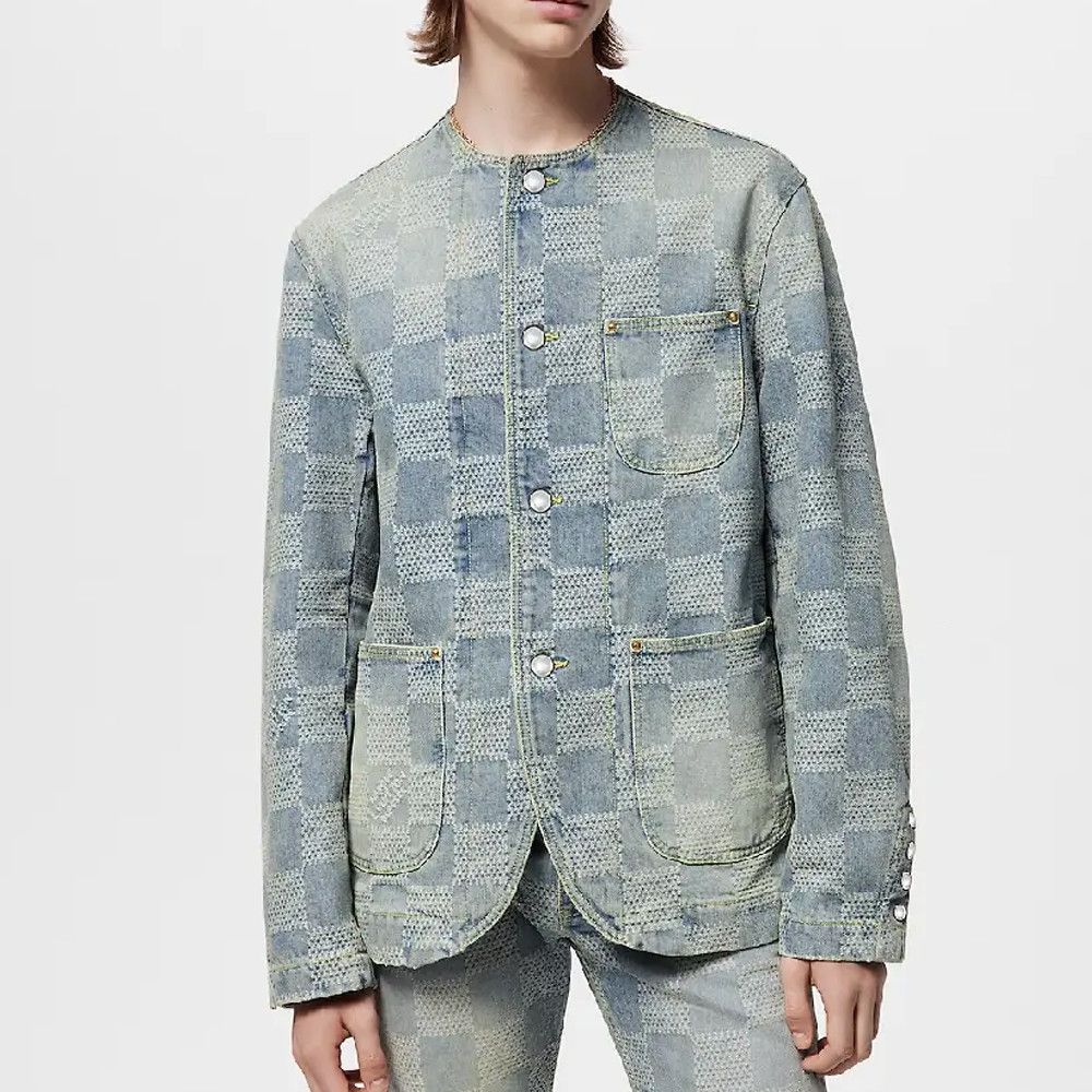 Louis Vuitton Louis Vuitton Checkered Denim Jacket Size 50 Size US M / EU 48-50 / 2 - 13 Thumbnail