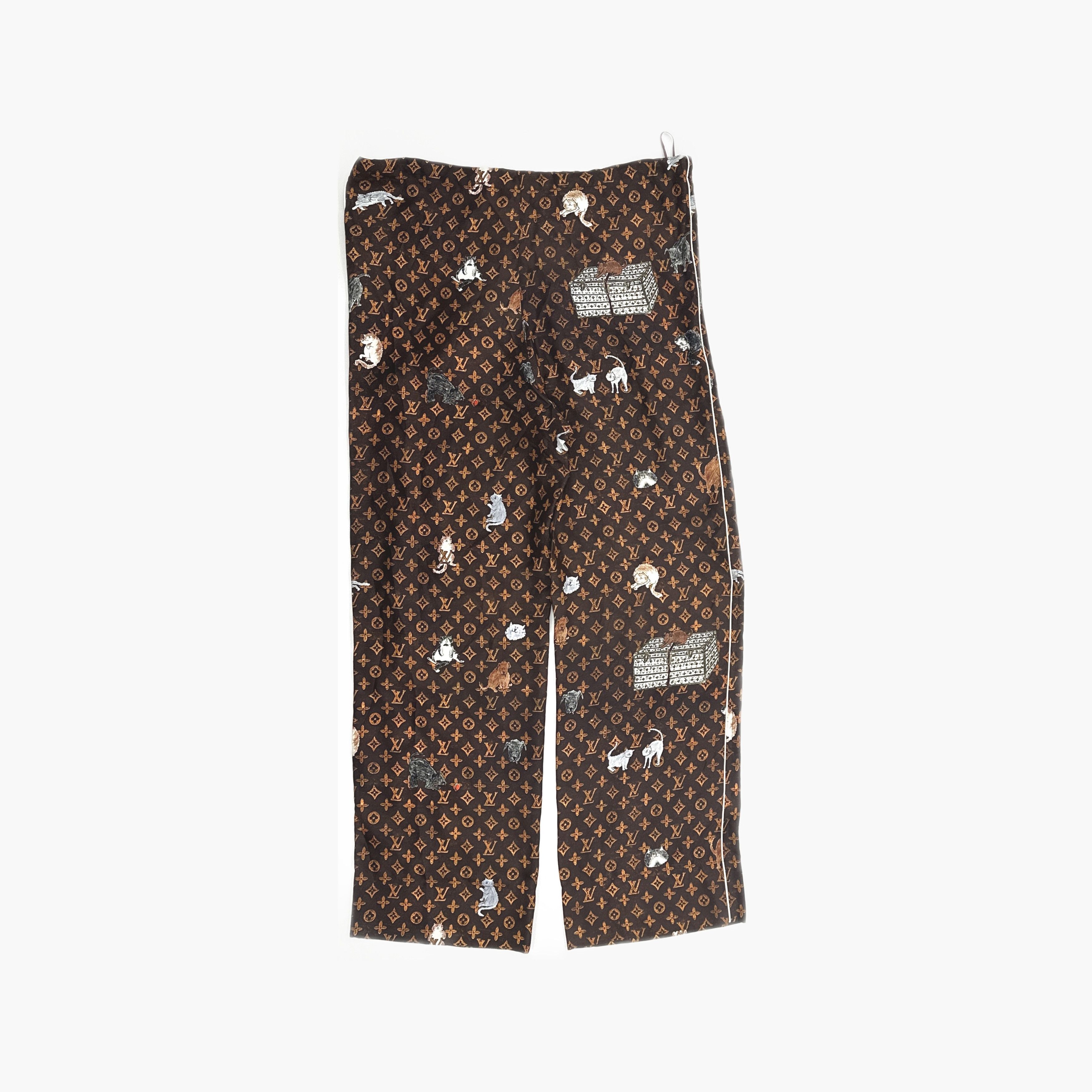 Louis Vuitton Louis Vuitton Cat Monogram Silk Pants Size 34 Size 25" / US 0 / IT 36 - 2 Thumbnail