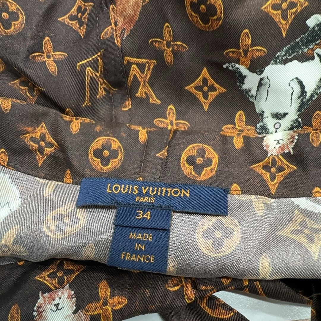 Louis Vuitton Louis Vuitton Cat Monogram Silk Pants Size 34 Size 25" / US 0 / IT 36 - 4 Thumbnail