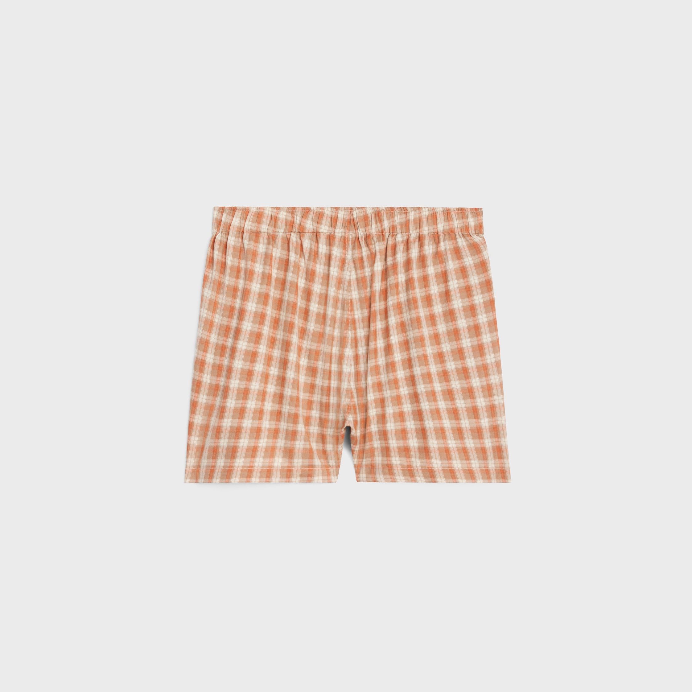 Celine BOXER SHORTS IN CHECK SILK beige/orange Size 26" / US 2 / IT 38 - 2 Thumbnail