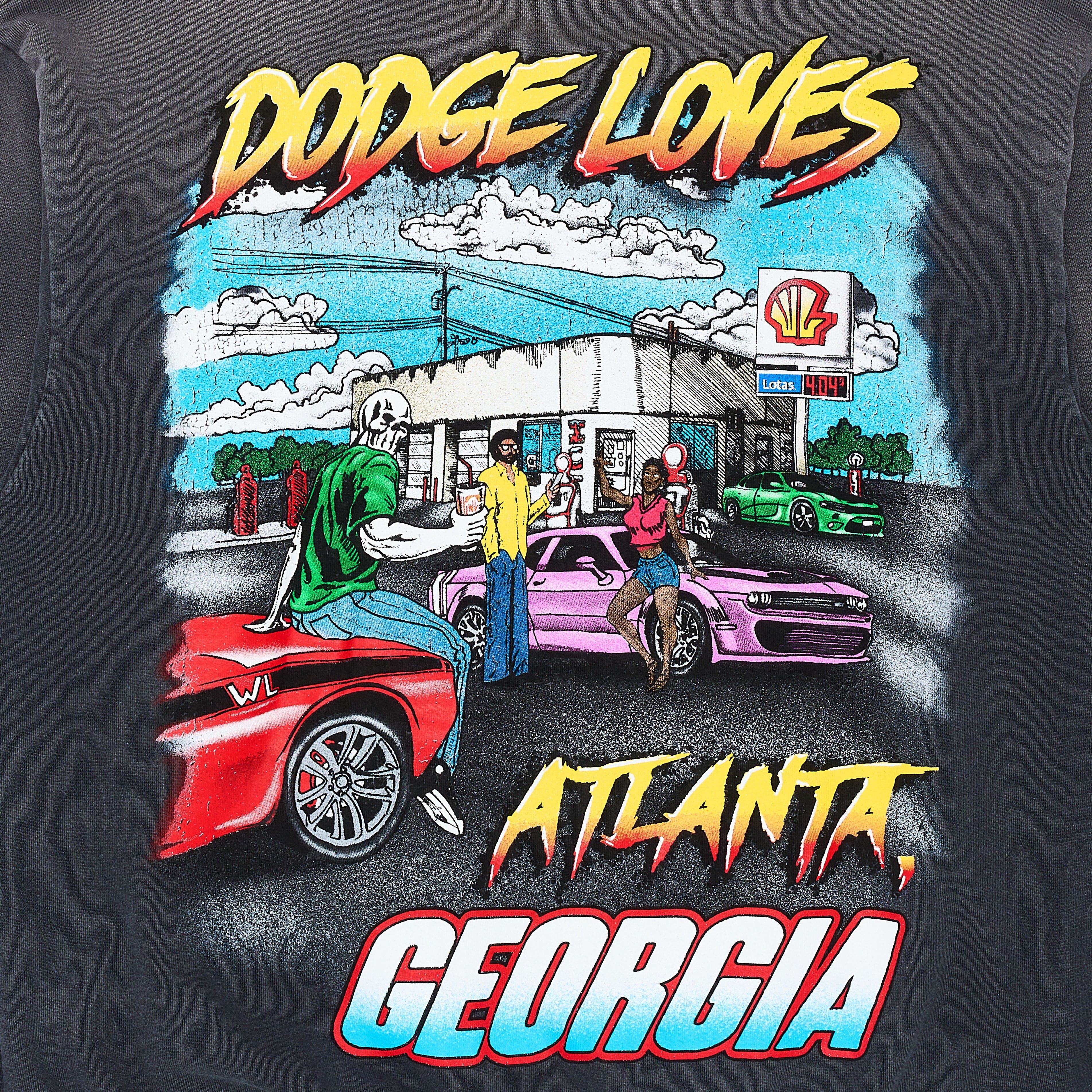 Warren Lotas Dodge Loves ATL Logo Hooded Sweatshirt Washed Black Multi Size US L / EU 52-54 / 3 - 3 Thumbnail