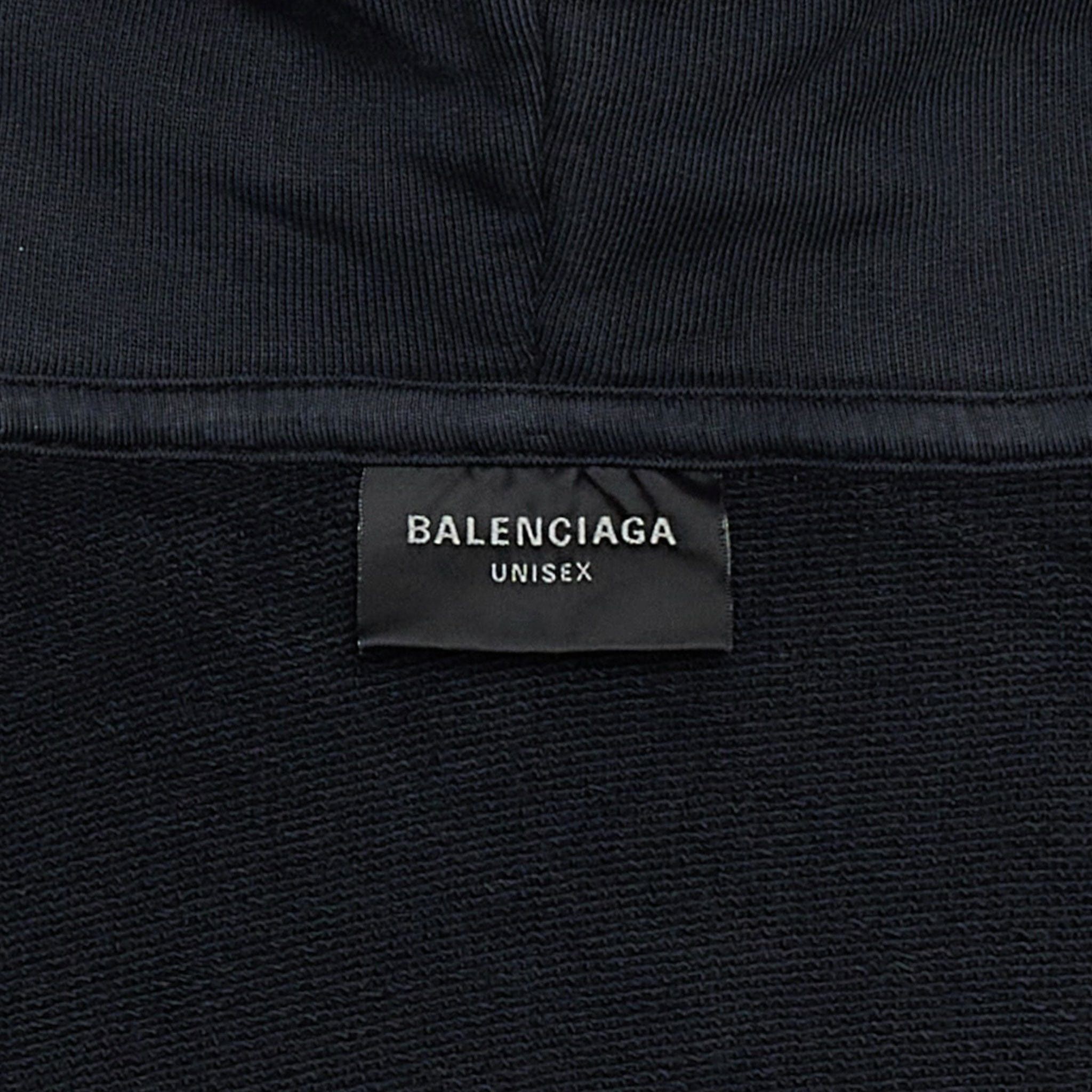 Balenciaga DMG Side Logo Hooded Sweatshirt Black Size US M / EU 48-50 / 2 - 4 Thumbnail