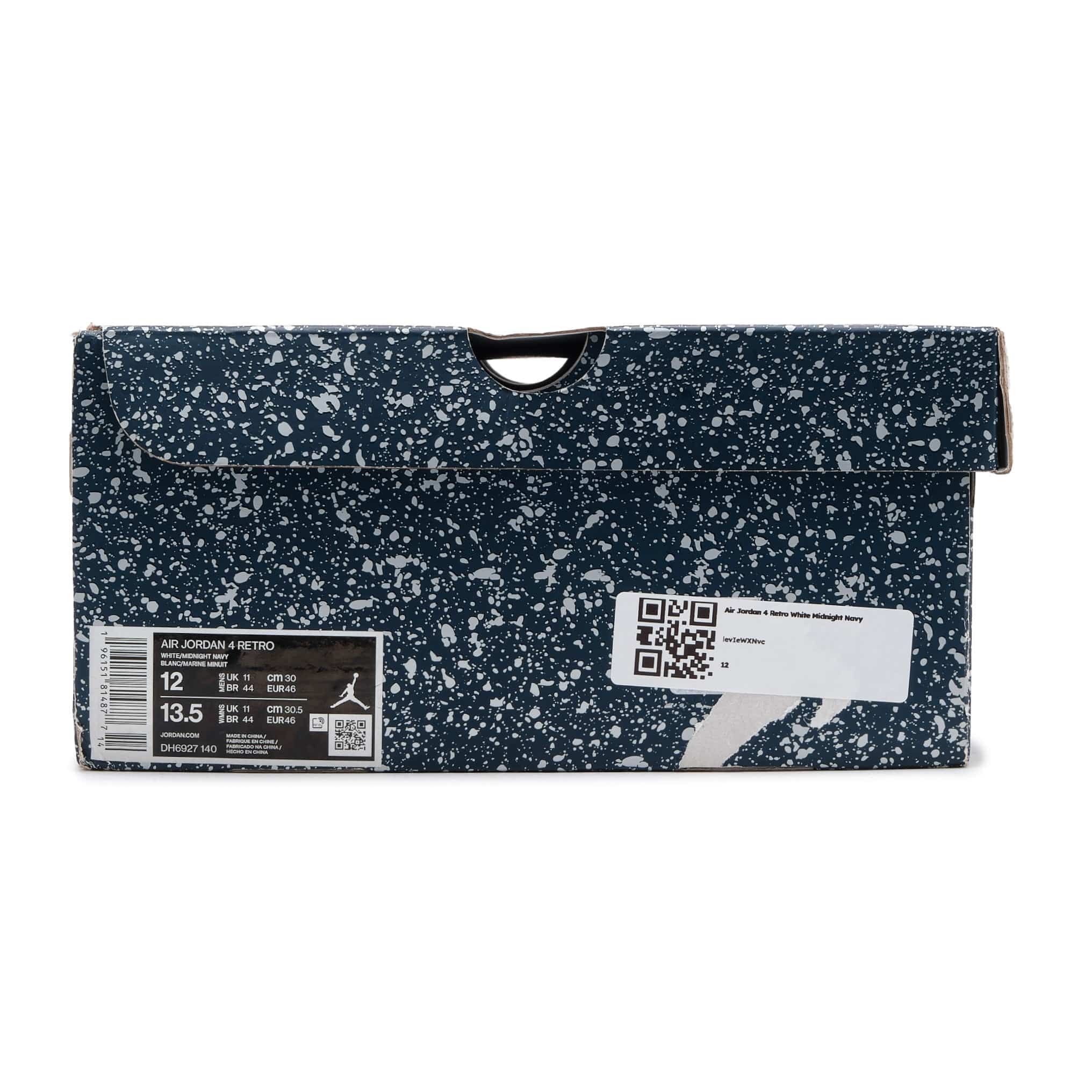 Nike 4 Retro White Midnight Navy Size US 12 / EU 45 - 9 Thumbnail