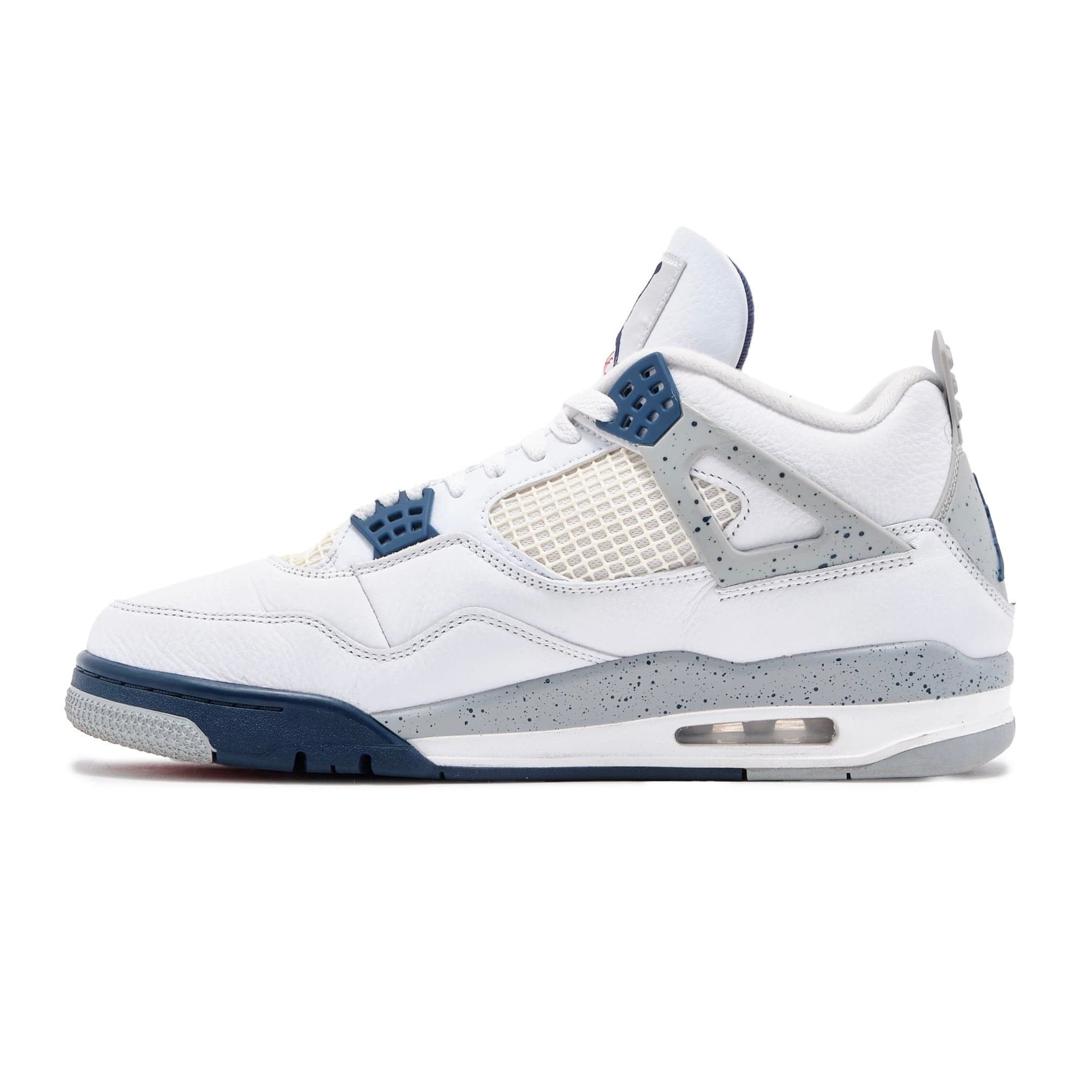 Nike 4 Retro White Midnight Navy Size US 12 / EU 45 - 3 Thumbnail