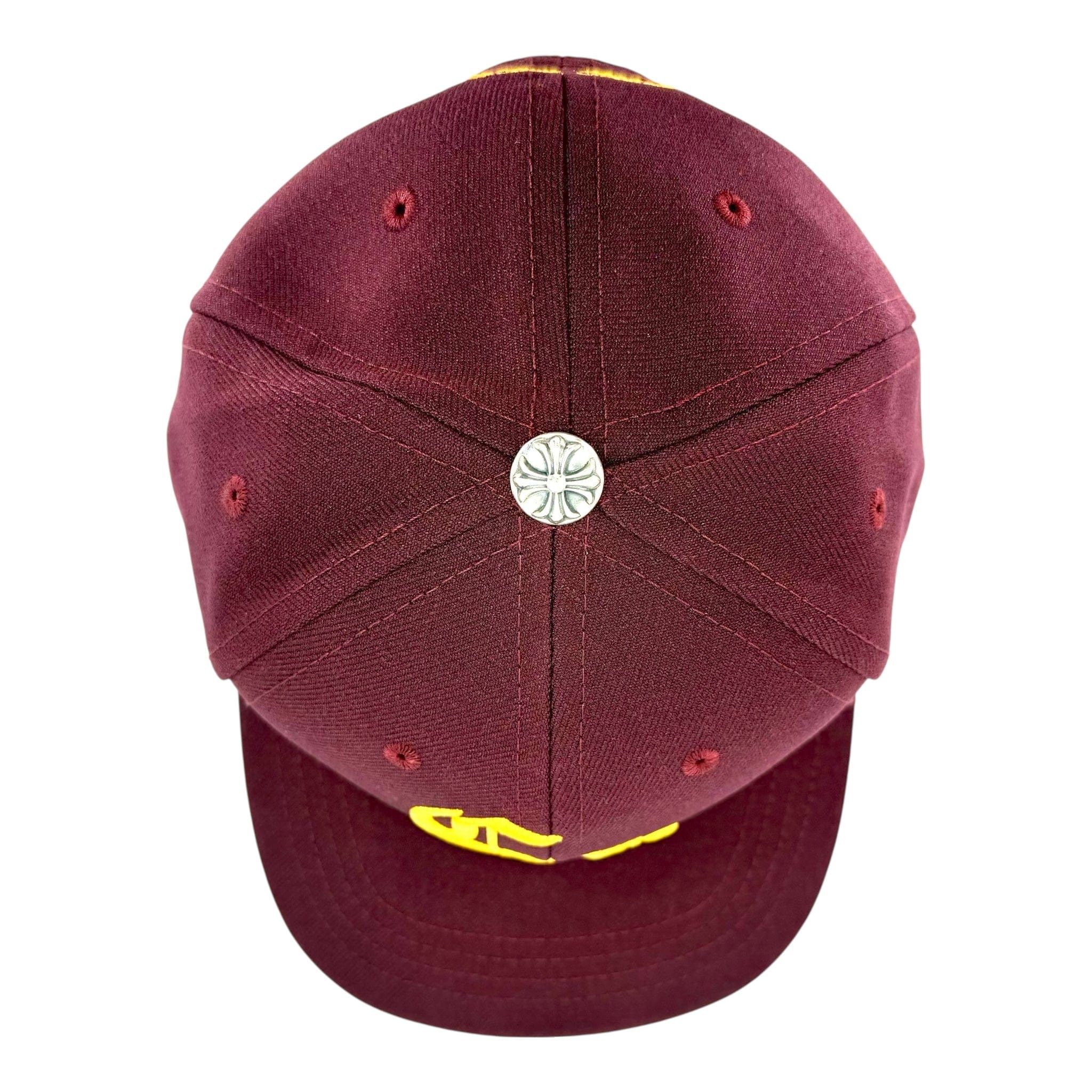 Chrome Hearts Embroidered CH Logo Baseball Hat Burgundy Gold Size ONE SIZE - 7 Thumbnail