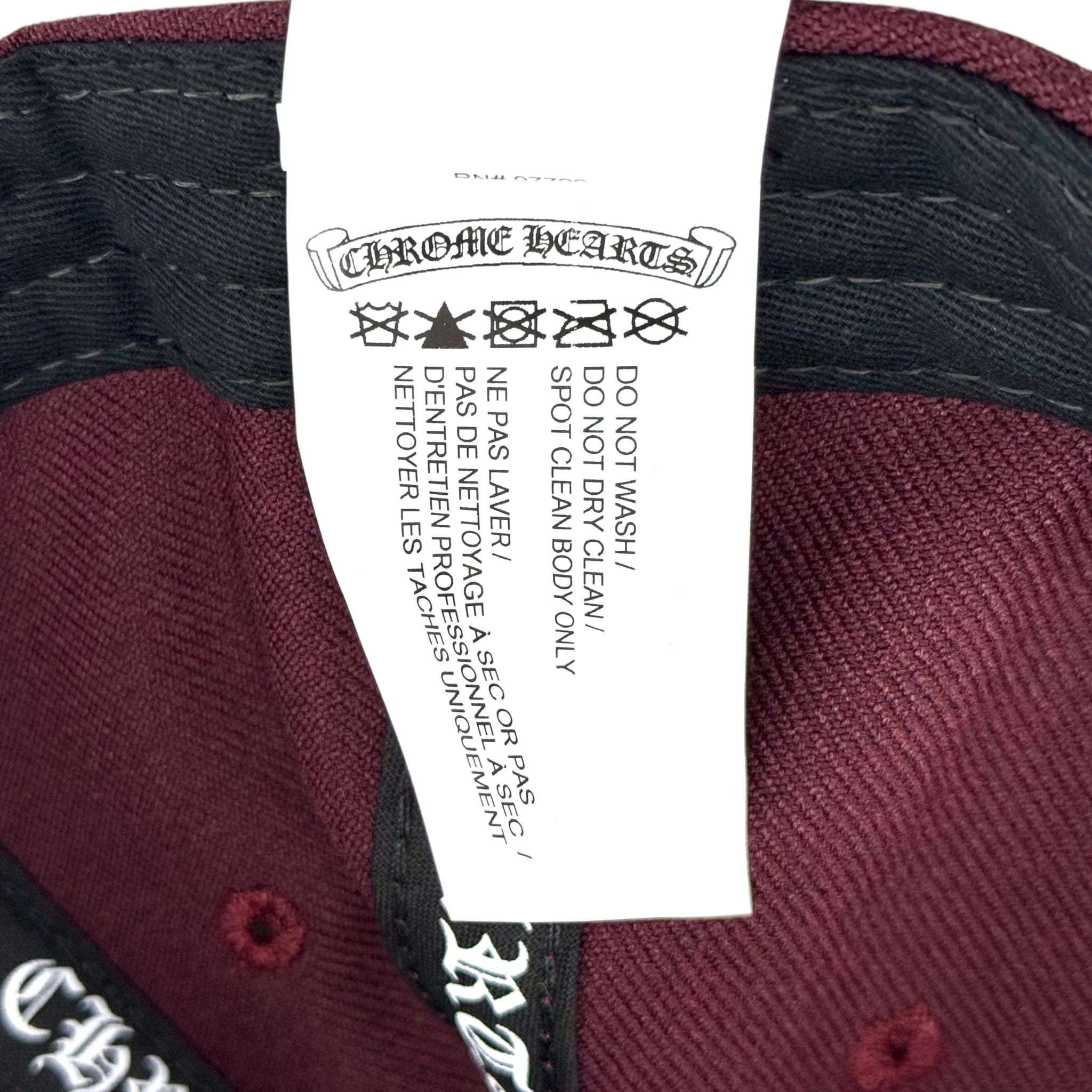 Chrome Hearts Embroidered CH Logo Baseball Hat Burgundy Gold Size ONE SIZE - 10 Thumbnail