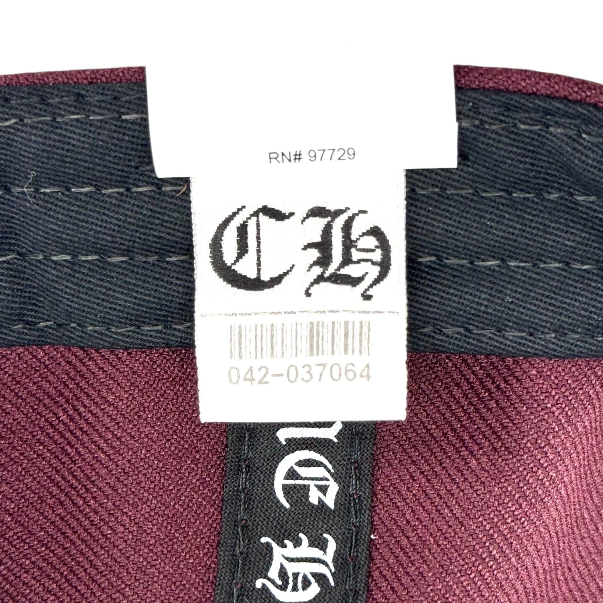 Chrome Hearts Embroidered CH Logo Baseball Hat Burgundy Gold Size ONE SIZE - 12 Thumbnail