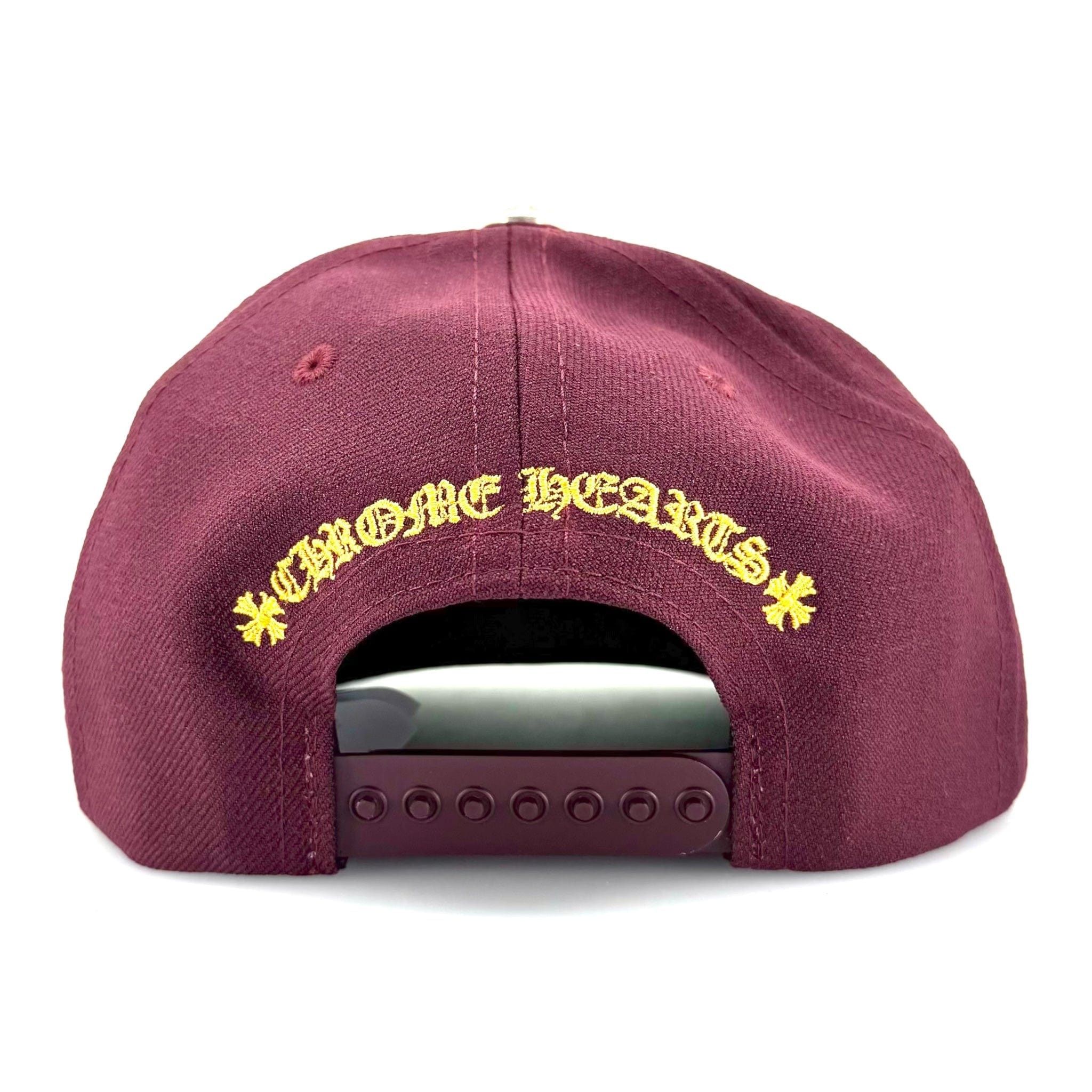 Chrome Hearts Embroidered CH Logo Baseball Hat Burgundy Gold Size ONE SIZE - 6 Thumbnail