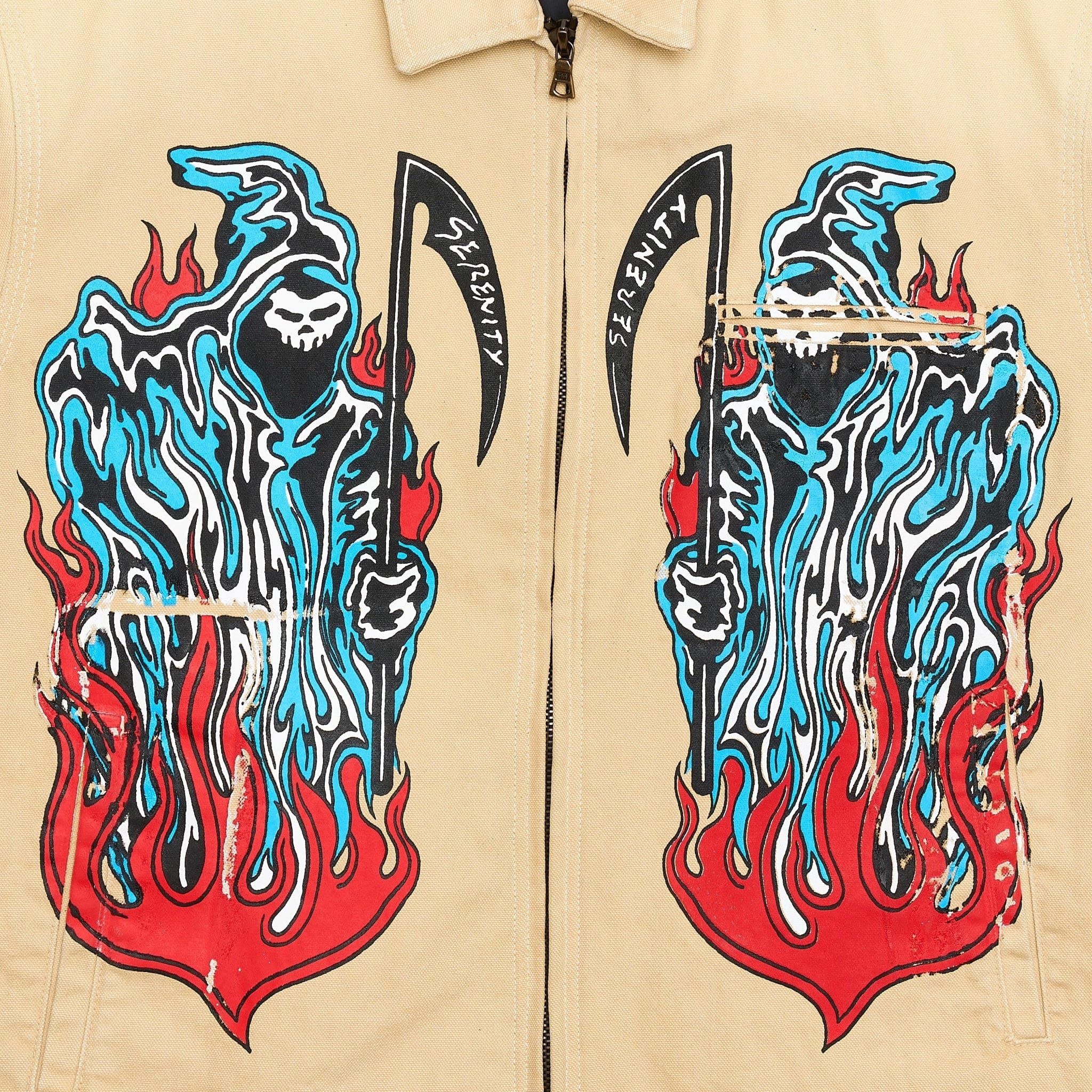 Warren Lotas Painted Reaper Logo Carhartt Jacket Tan Multi Size US L / EU 52-54 / 3 - 3 Thumbnail